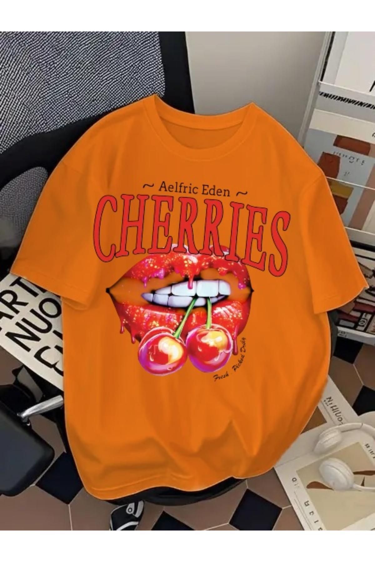 EQİ Cherries Baskılı Oversize T-Shirt