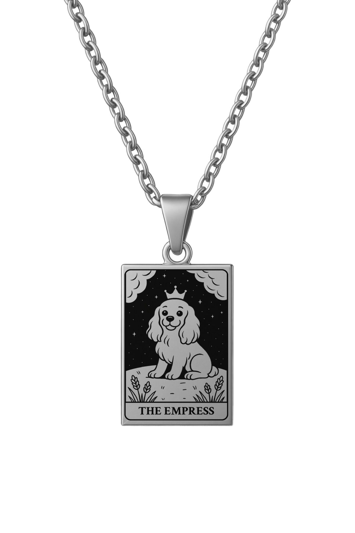 ArtinArt The Empress - İmparatoriçe Köpek Tarot Kart | 316L Çelik Kolye