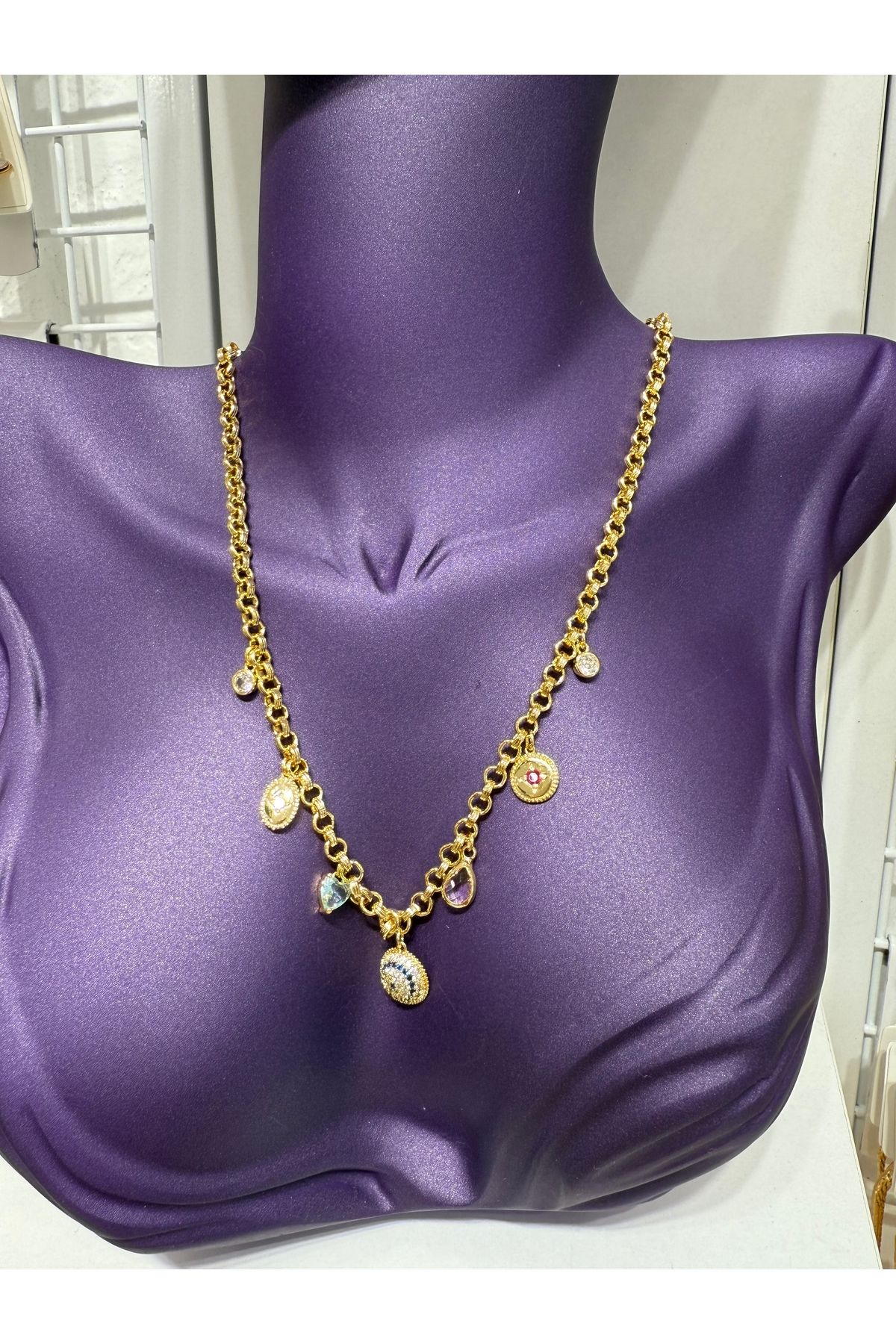My violet accesorize VİP 14 K NAZAR BONCUKLU ZİRKON TAŞLI KOLYE