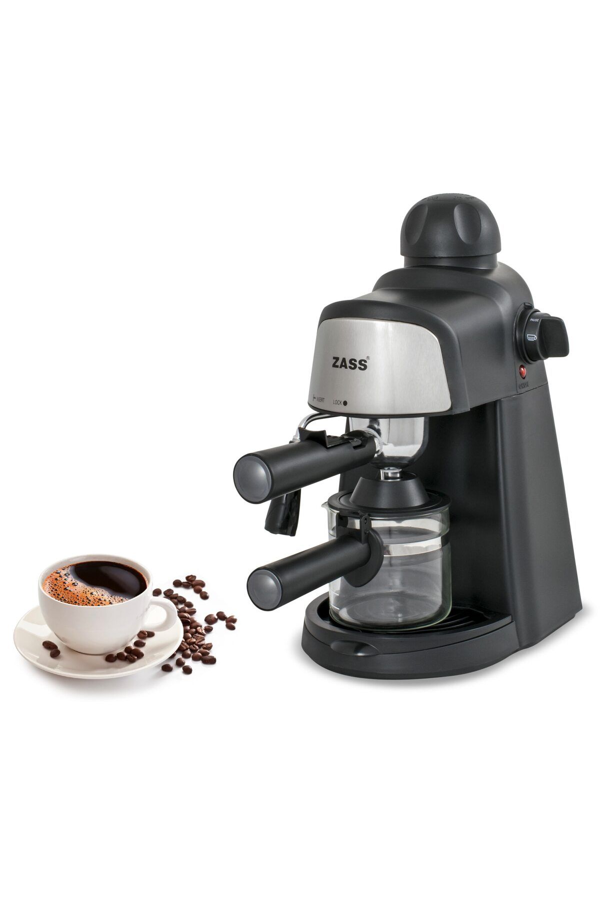 Zass-Manual Espresso Machine Zem 05, 800w, Cappuccino Device, Black 5