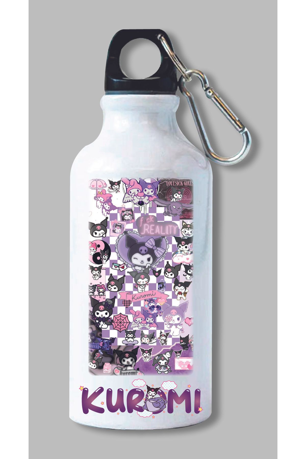 DKDZ SHOP Sonic Baskılı Kancalı Su Matarası 600ml.