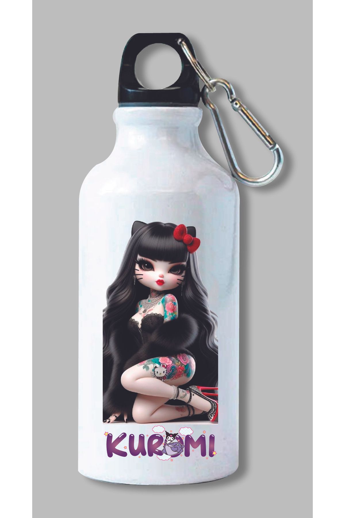 DKDZ SHOP Kuromi Baskılı Metal Suluk 600ml.