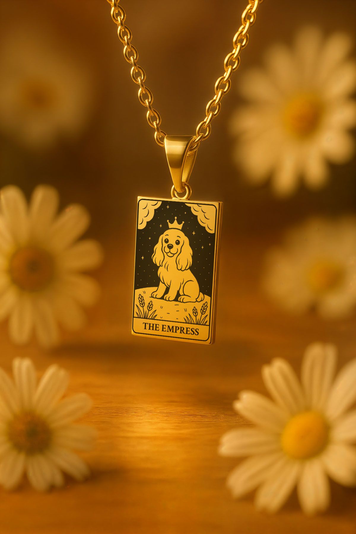 ArtinArt The Empress - İmparatoriçe Köpek Tarot Kart | 316L Çelik Kolye