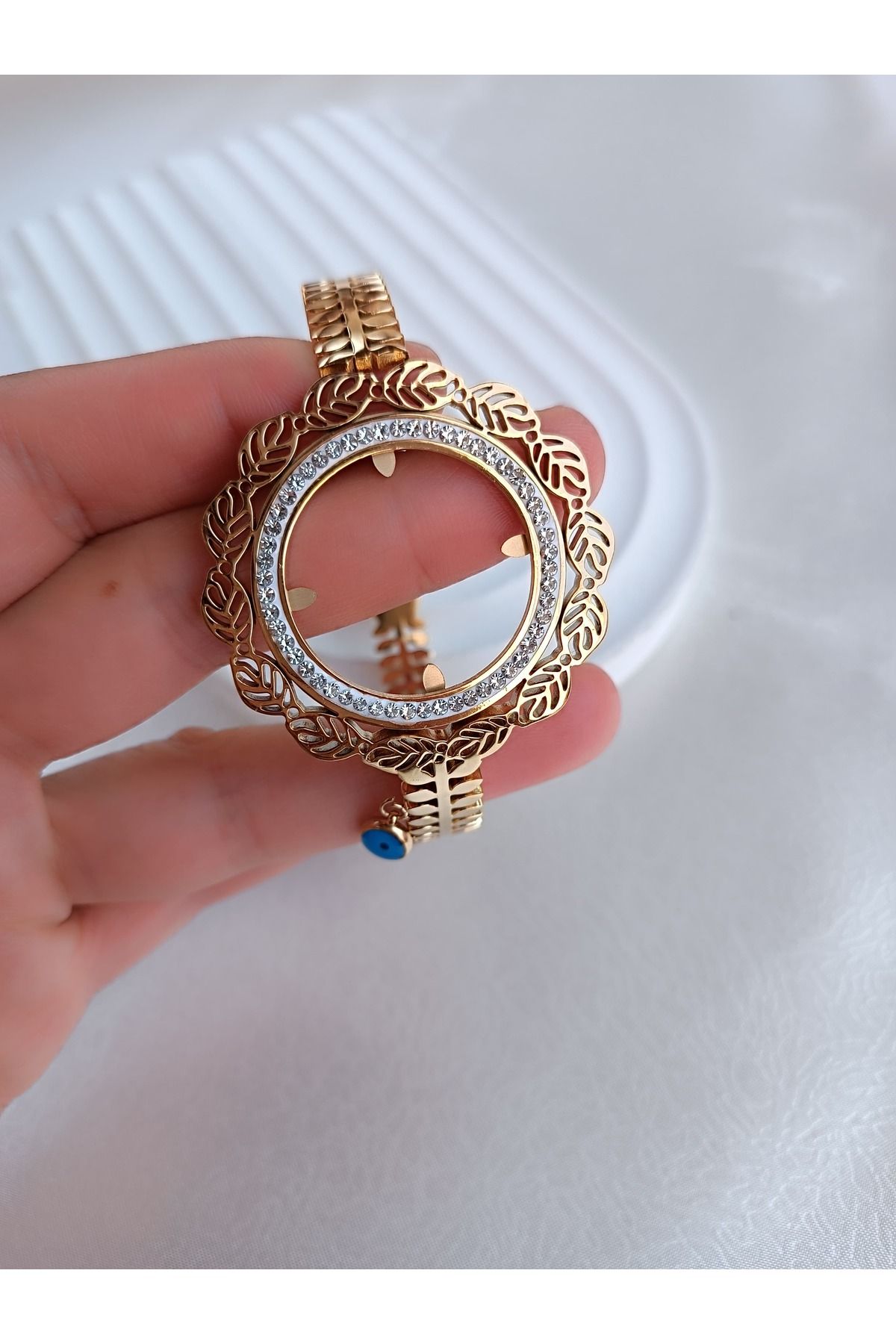EMKSHOP TAM ALTIN UYUMLU ÇELİK KELEPÇE BİLEKLİK