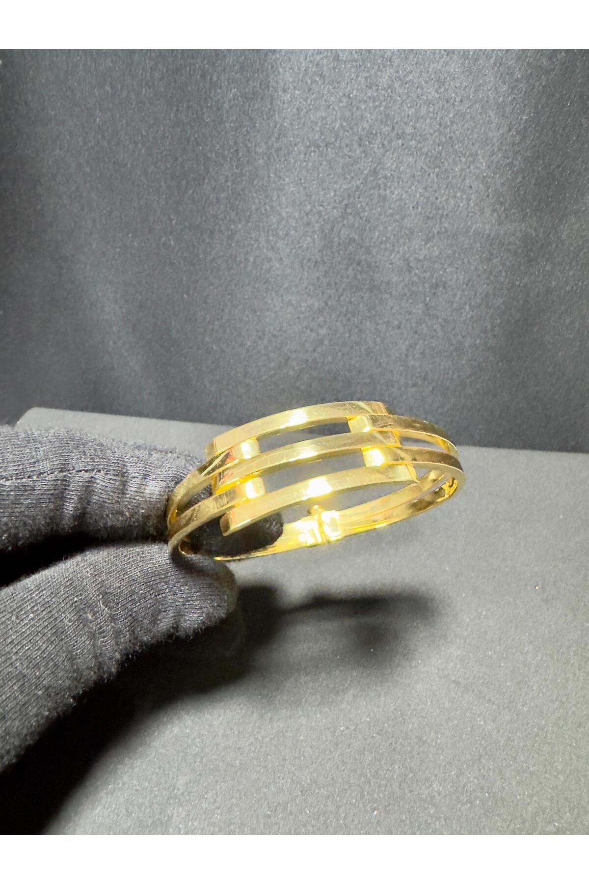ELWEUS JEWELLERY GOLD 925 AYAR GÜMÜŞ KABURGA BİLEZİK ALTIN KAPLAMA 2 BACAKLI