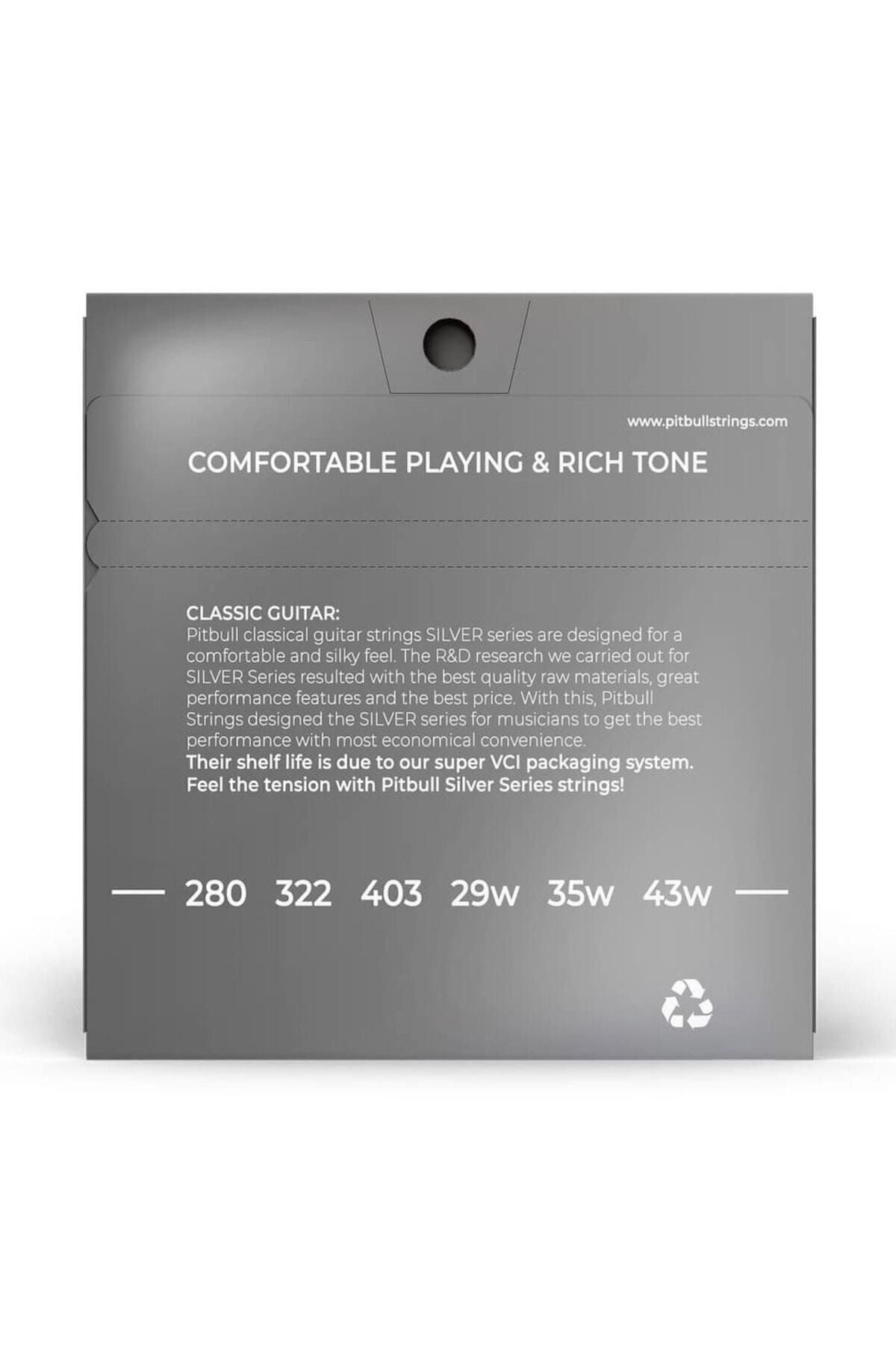 PİTBULL-Pitbull Strings Silver Series Classical Guitar Set Strings SCG NT Normal Tension (With Pick) 3