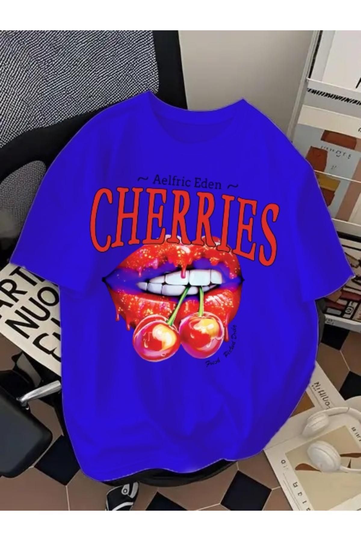 EQİ Cherries Baskılı Oversize T-Shirt