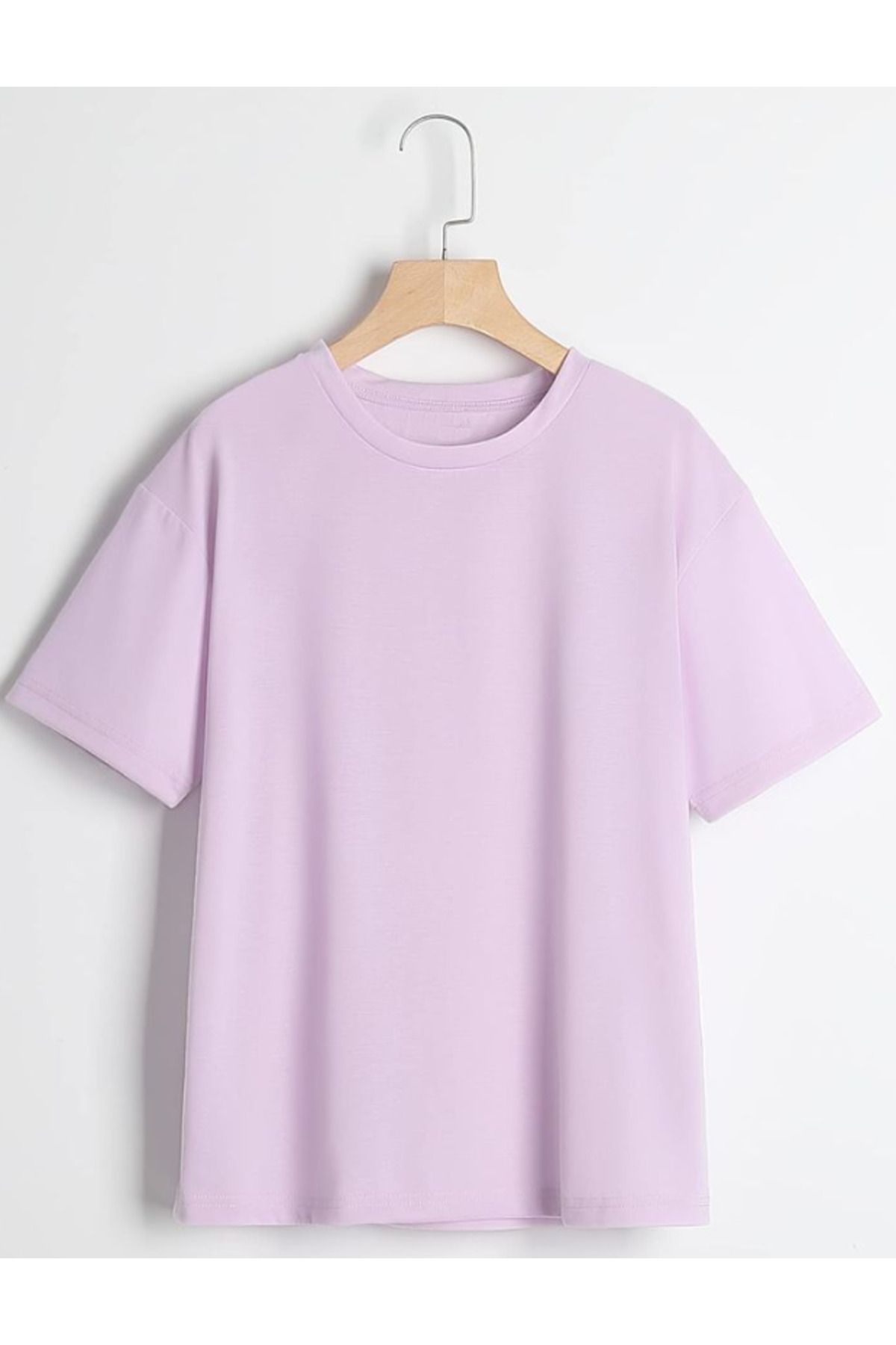ModaDeniz Gri Oversize Basic Pamuklu Rahat kesim T-shirt