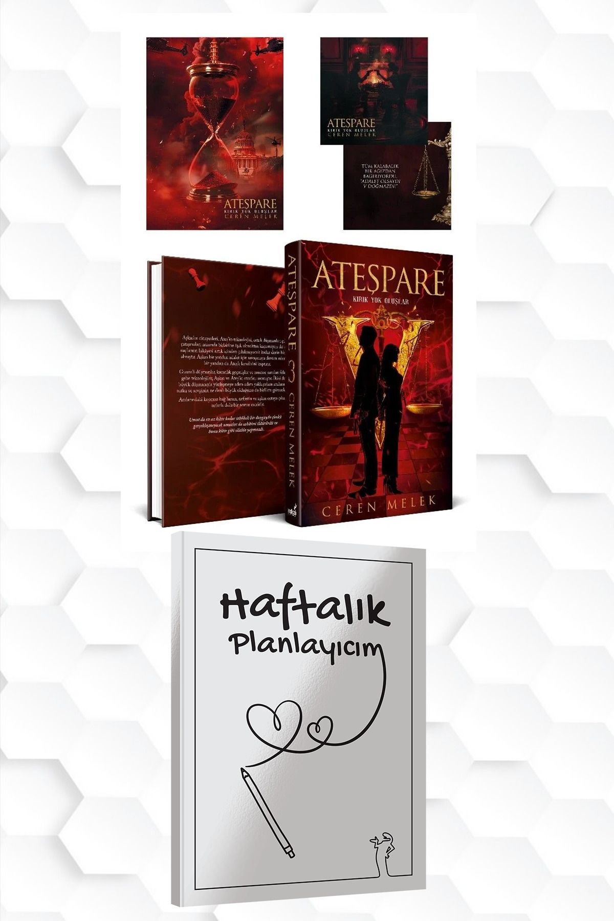 İndigo Kitap CİLTLİ-CEREN MELEK-ATEŞPARE 3.CİLT +HAFTALIK PLANLAYICIM (52 HAFTA) HEDİYE