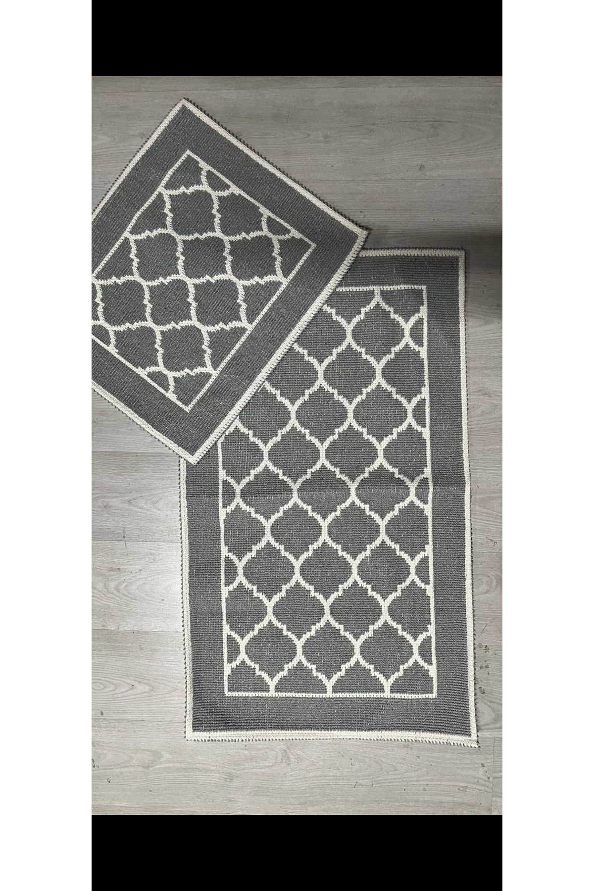 Çelsa Home Bukle 2'li Banyo Paspas Takımı Maça Gri