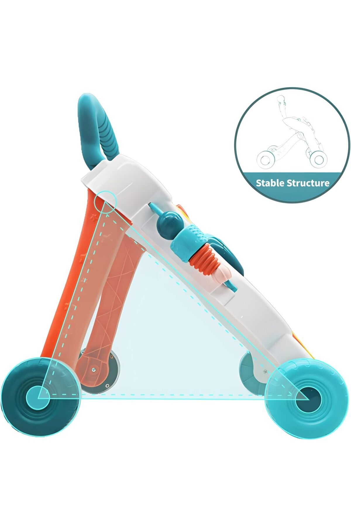 مشاية أطفال تعليمية 3 في 1 مع لوحة رسم، وضعية الجلوس والوقوف للأطفال