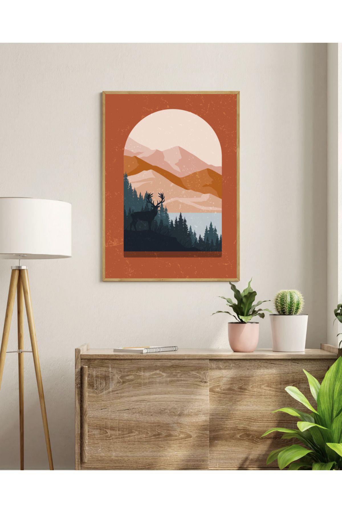 Tuba Decor Tek parça Ahşap Çerçeve Görünümlü MDF Tablo