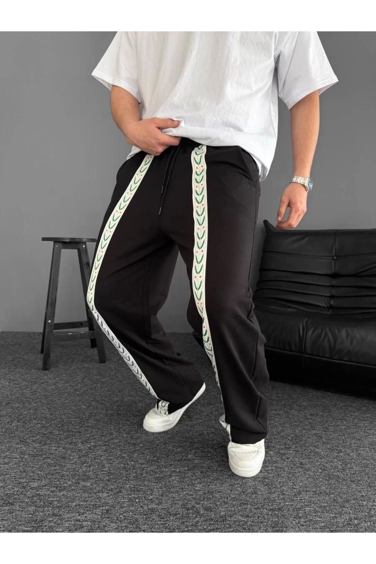 BBbutik İki İplik Kumaş Şeritli Alt Eşofman