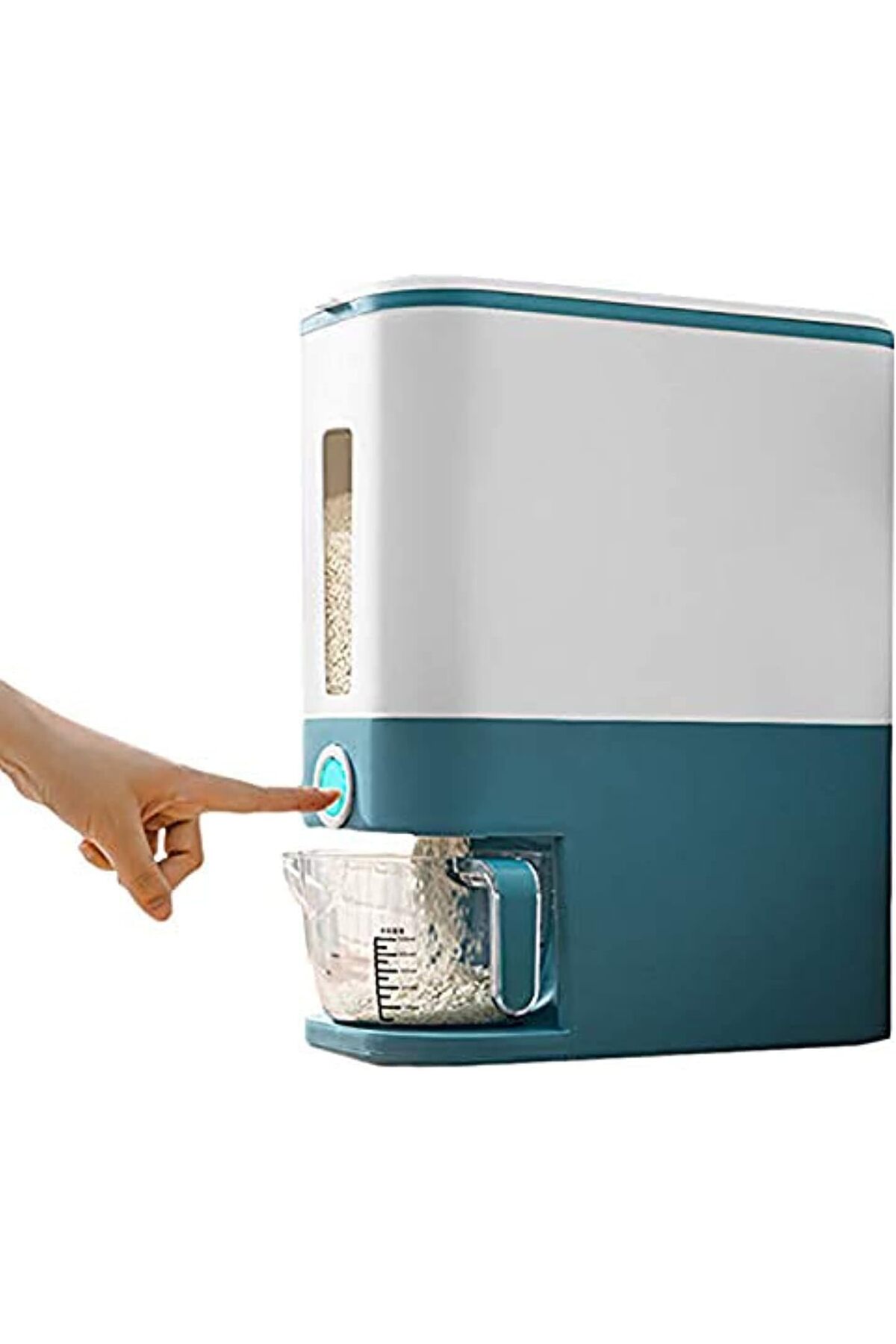 موزع حبوب سعة 8 لتر مع كوب قياس، درج واحد، مقاوم للرطوبة لتخزين الأرز و حبوب كورن فليكس