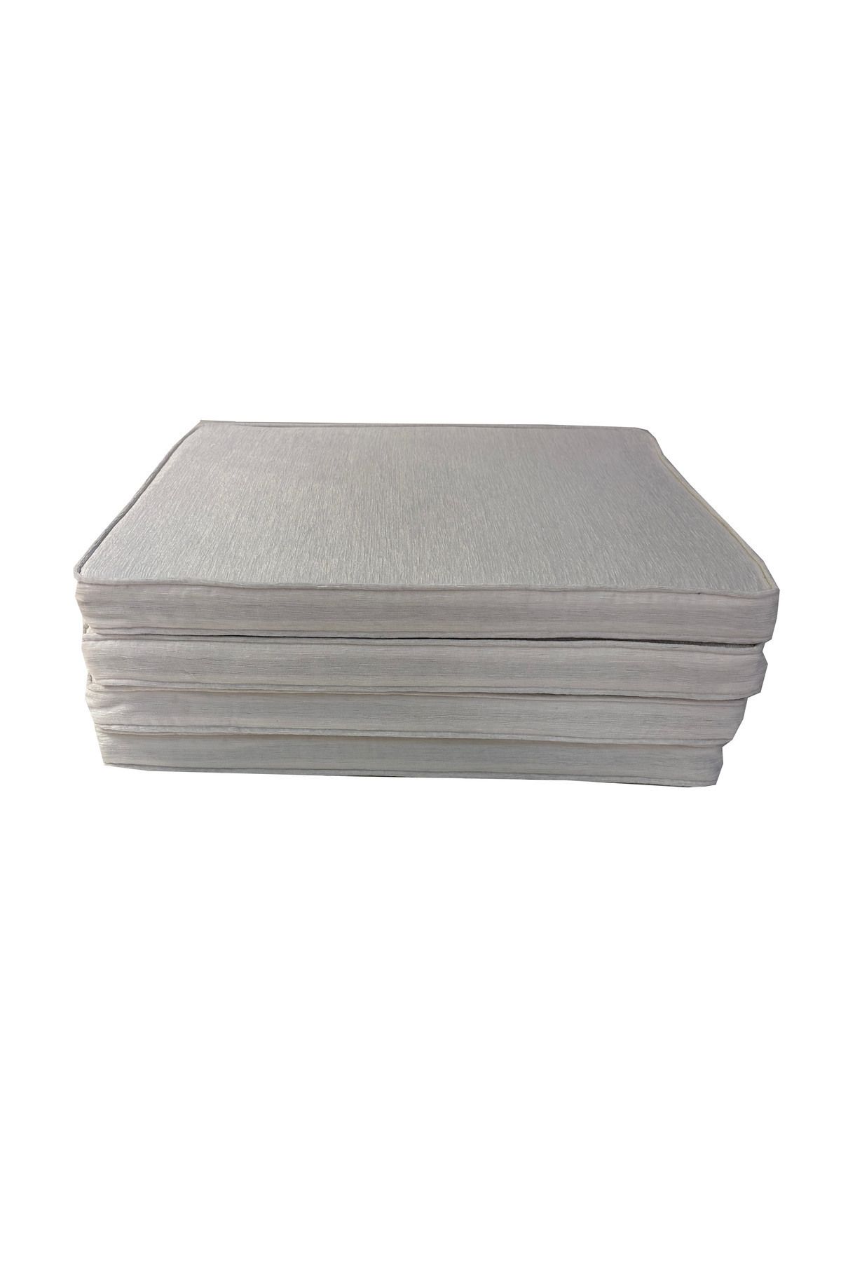 YASTIKMİNDER Koton Ekru Fitilli 53x46 Cm Sandalye Ölçüsüne Uygundur. 4 Parça Sandalye Koltuk Minder Seti