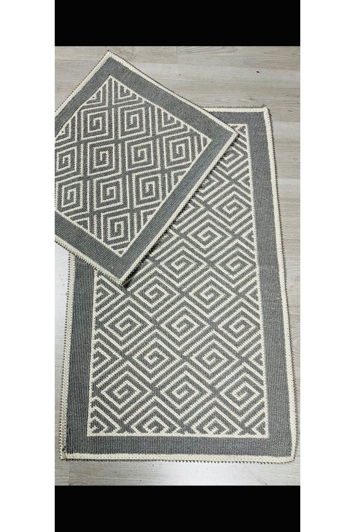 Çelsa Home Bukle 2'li Banyo Paspas Takımı Labirent Gri