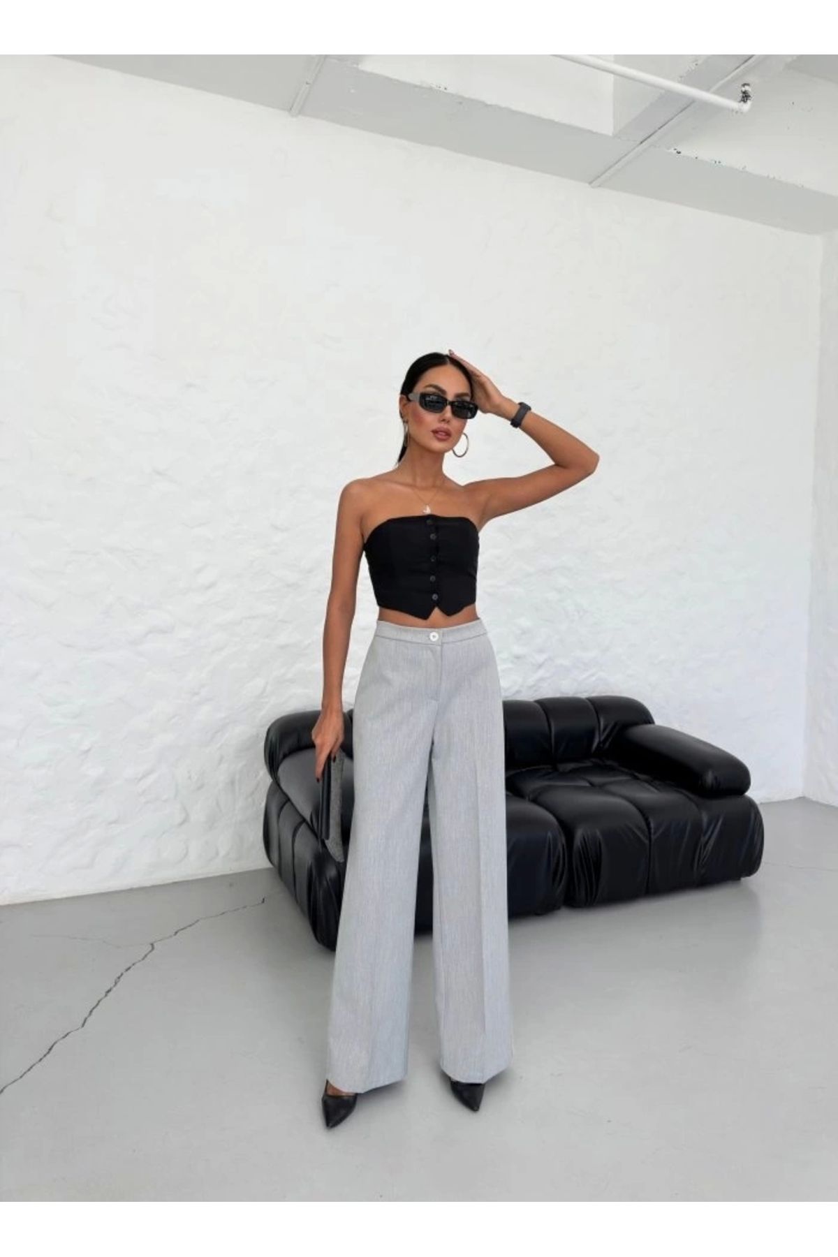Silerra Yüksek Bel Straight Fit Palazzo Pantolon