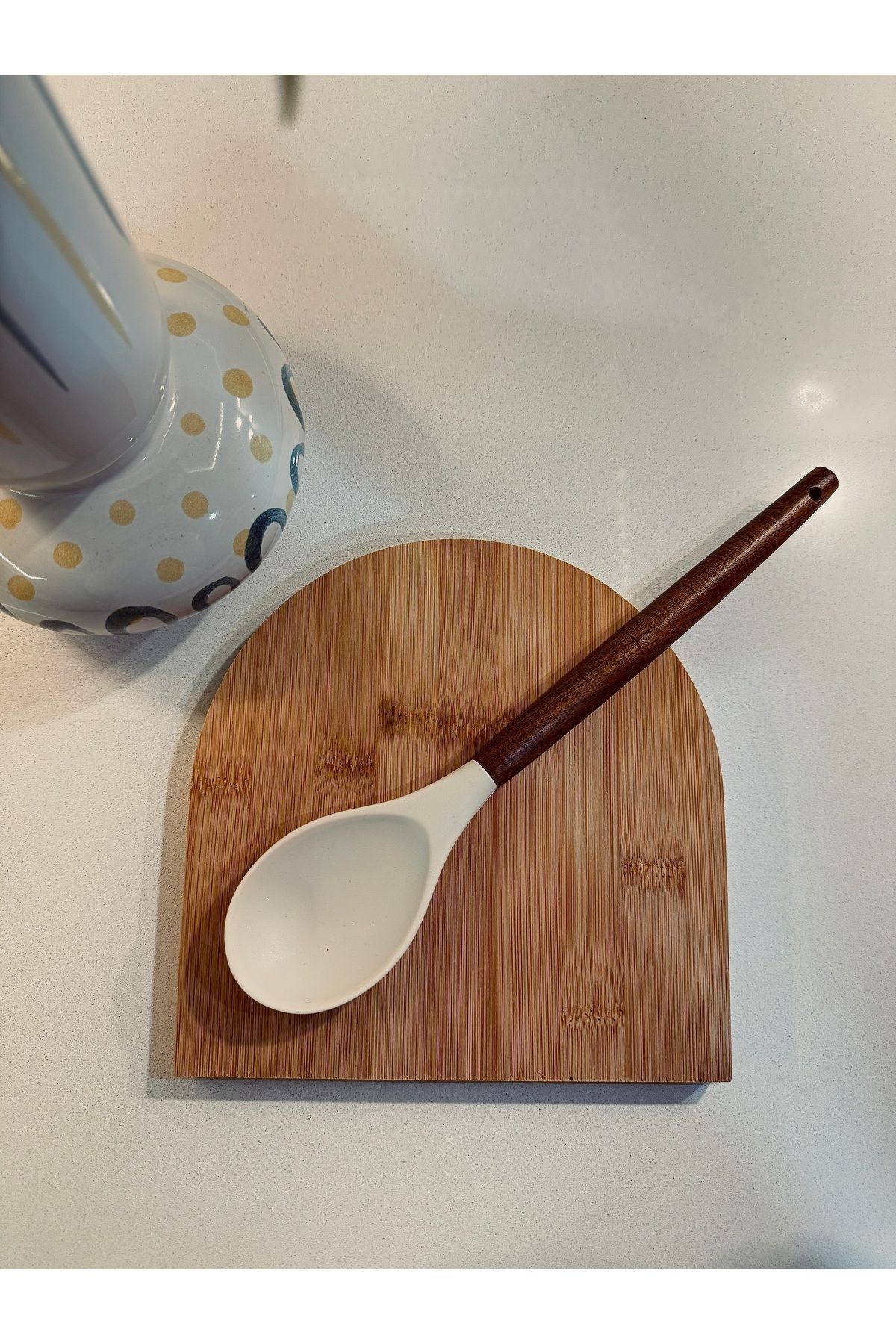 Home Ahşap(Akasya) Saplı Isıya Dayanıklı Silikon Kaşık