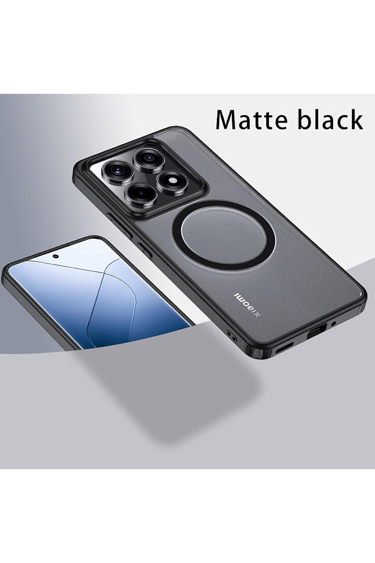 Posso Xiaomi Mi 14T & Mi 14T Pro Kılıf Buzlu Tasarım Magsafe Sert Pc Slim Fit Hassas Butan Ultra Dayanıklı