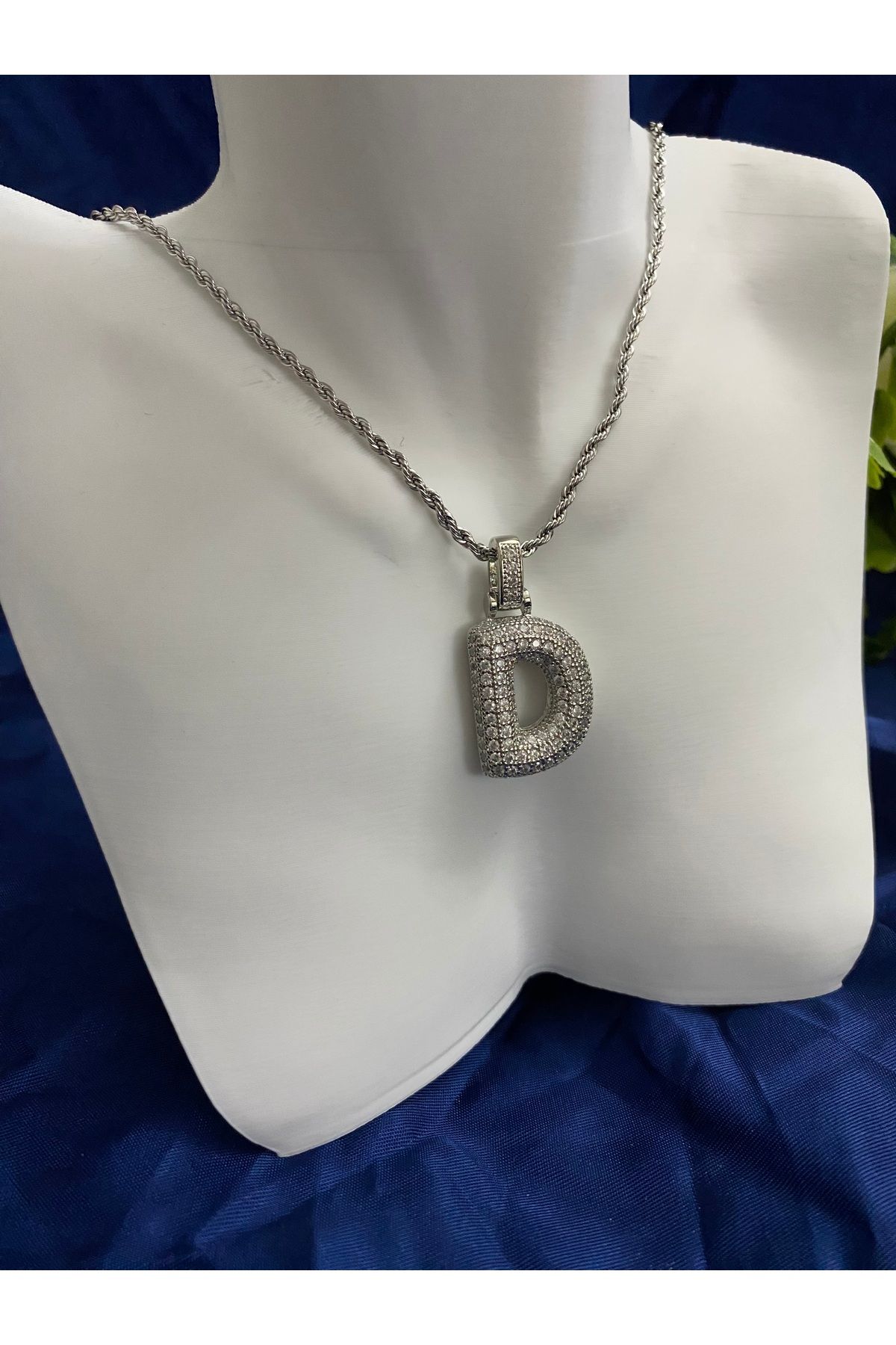 asem jewelry ÇELİK D HARF KOLYE