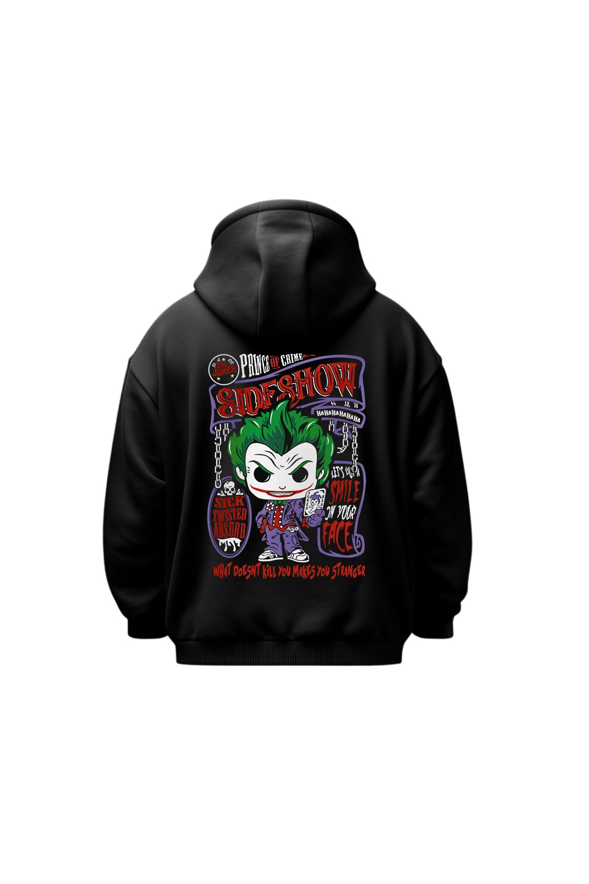 Huw Joker Jokershow Sırt Baskılı DC Comics Unisex Hoodie Sweatshirt