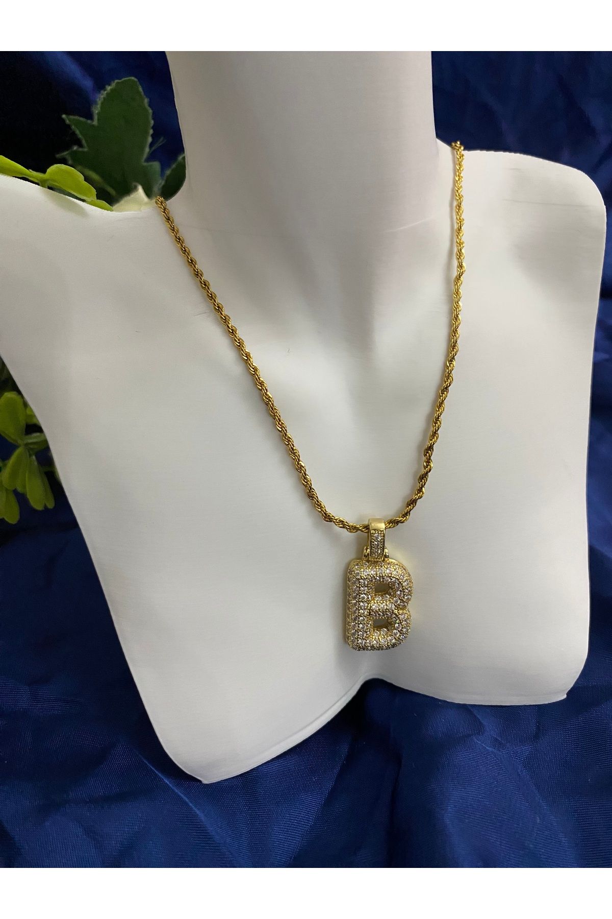 asem jewelry ÇELİK B HARF KOLYE