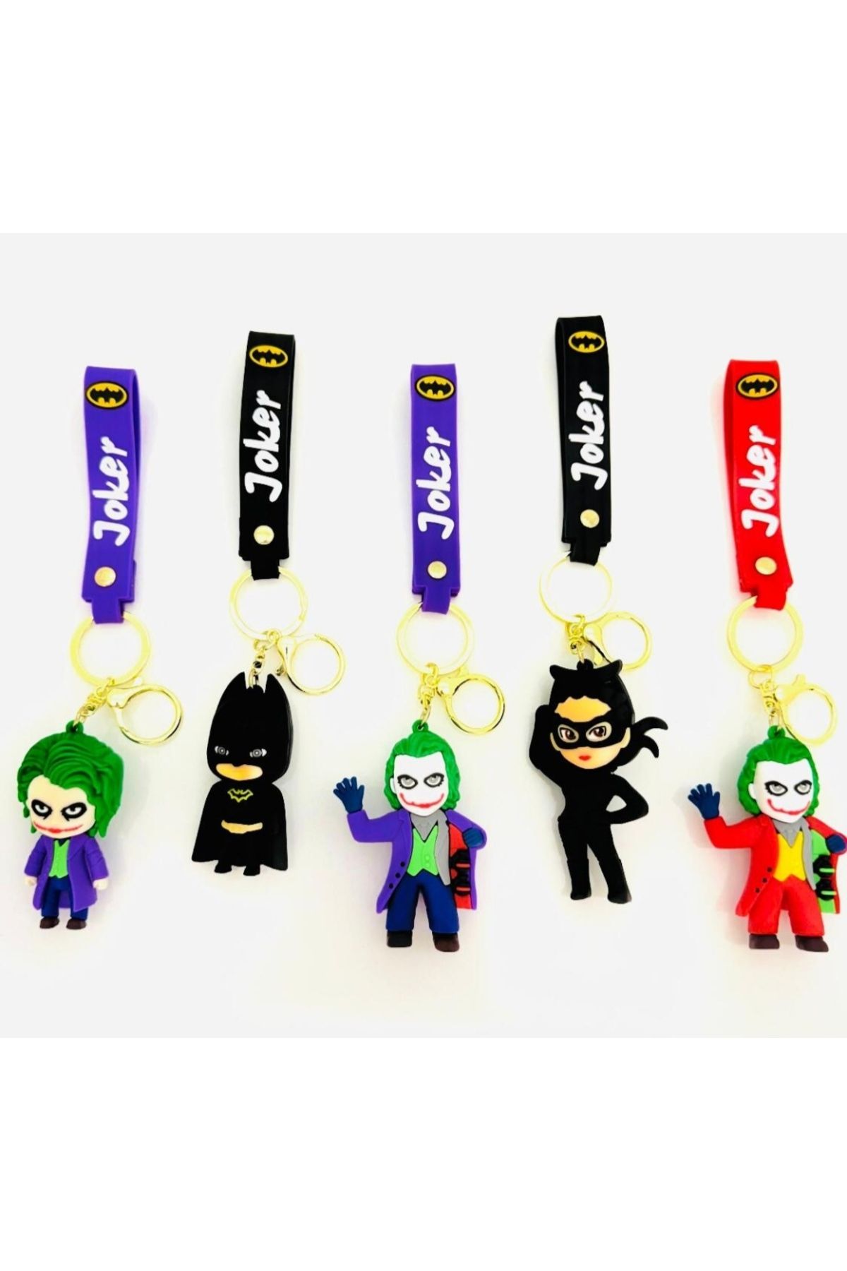 Bizde Ne Yok ki Marvel Joker 3D Lüks Büyük Boy Silikon Anahtarlık Çanta Süsü 5 Adet