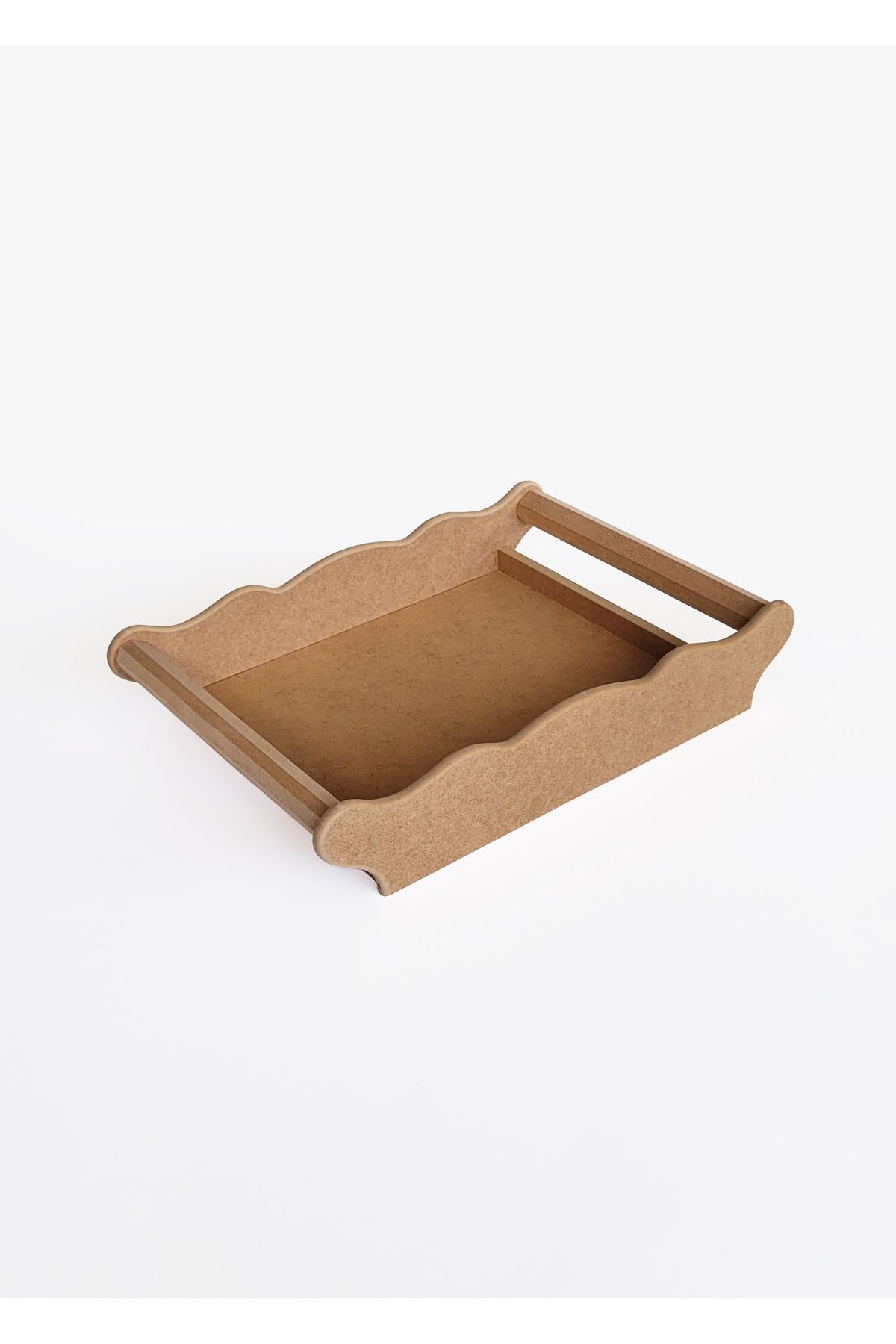 Ahşap Ham Mdf, Boyanabilir Dikdörtgen Gondol Tepsi, 34x25 Cm