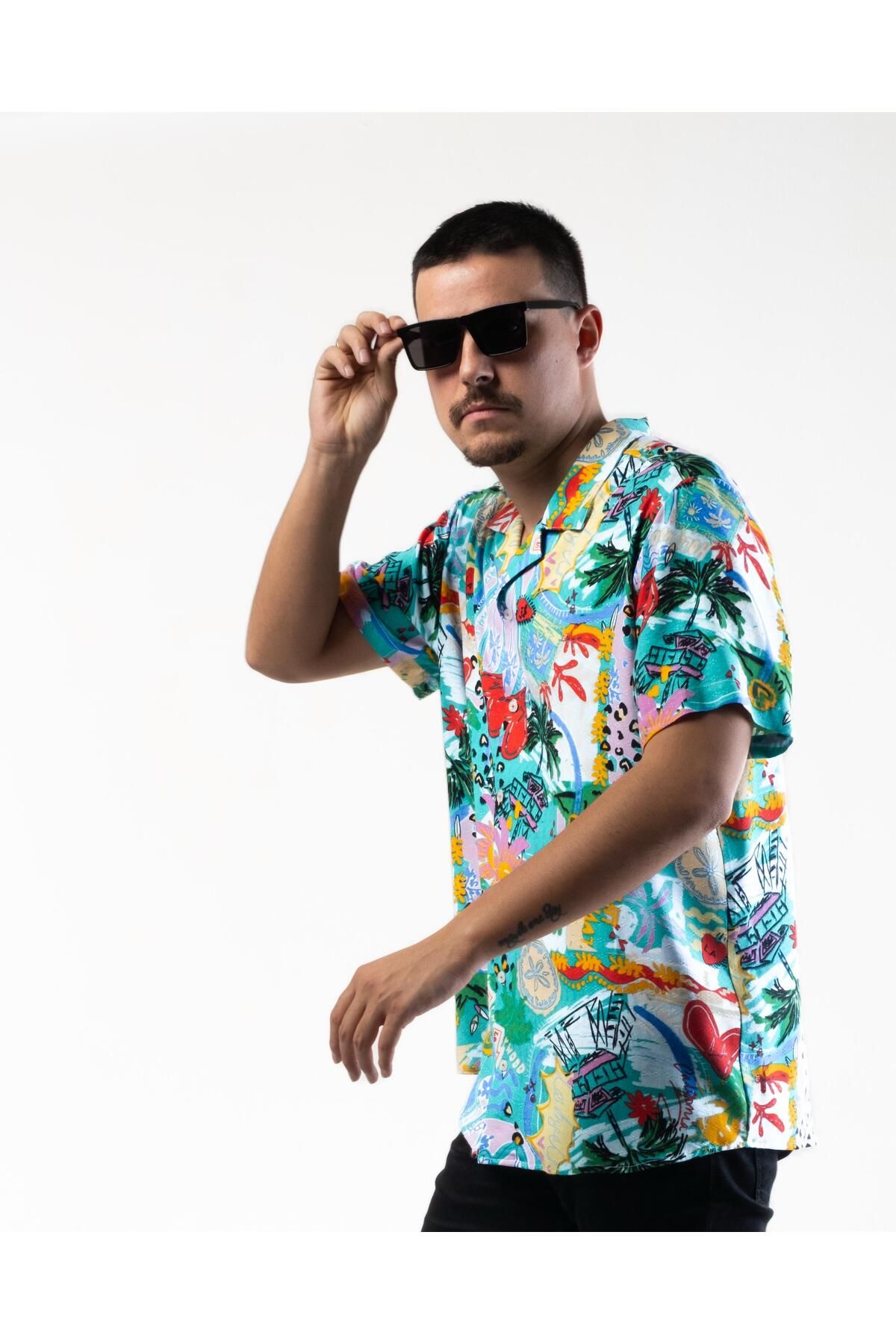 SÖR BÜLEND Büyük Beden Yazlık Hawaii Gömlek