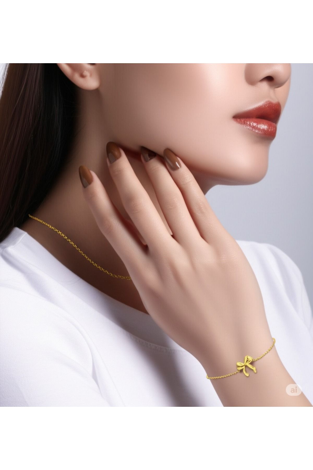 HARİNA Kadın Gold Fiyonk Bileklik