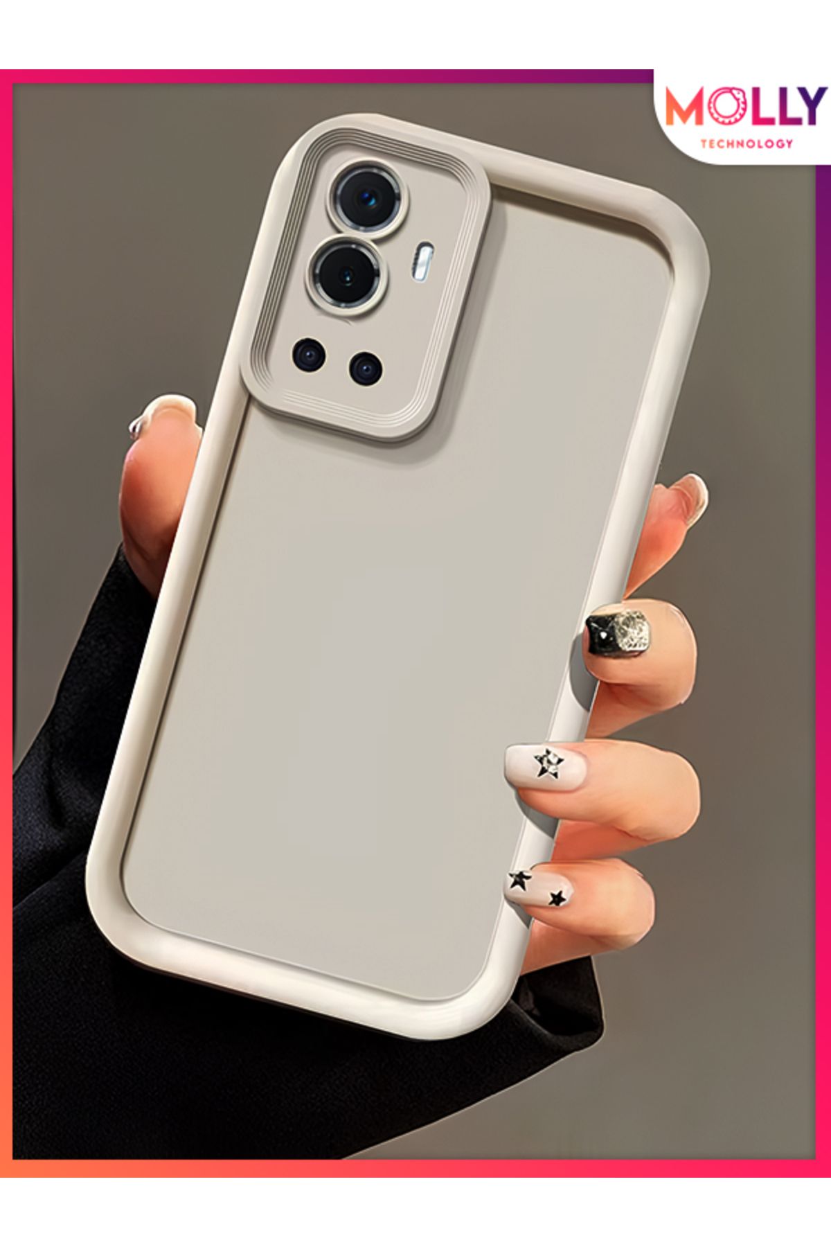 Molly İnfinix Hot 12 İçin Bej Kenarları Kalın Pan Silikon Kılıf