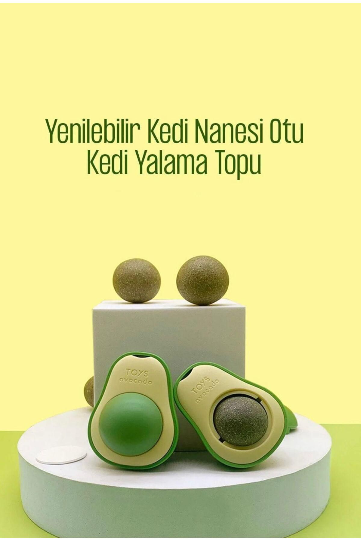Petesia Avokado Şeklinde Catnipli Doğal Kedi Yalama Topu 6 Cm