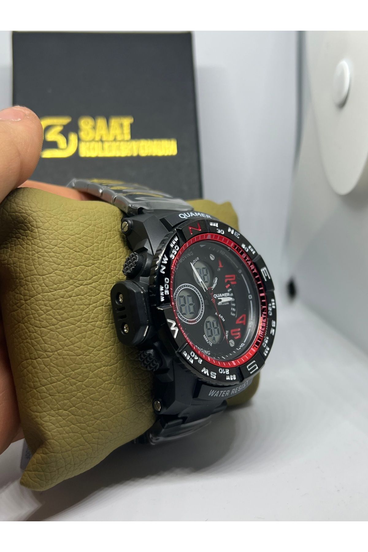 RENGARENK Su Geçirmez Dijital ve Analog Erkek Spor Saat - Alarm, Kronometre, Aydınlatma