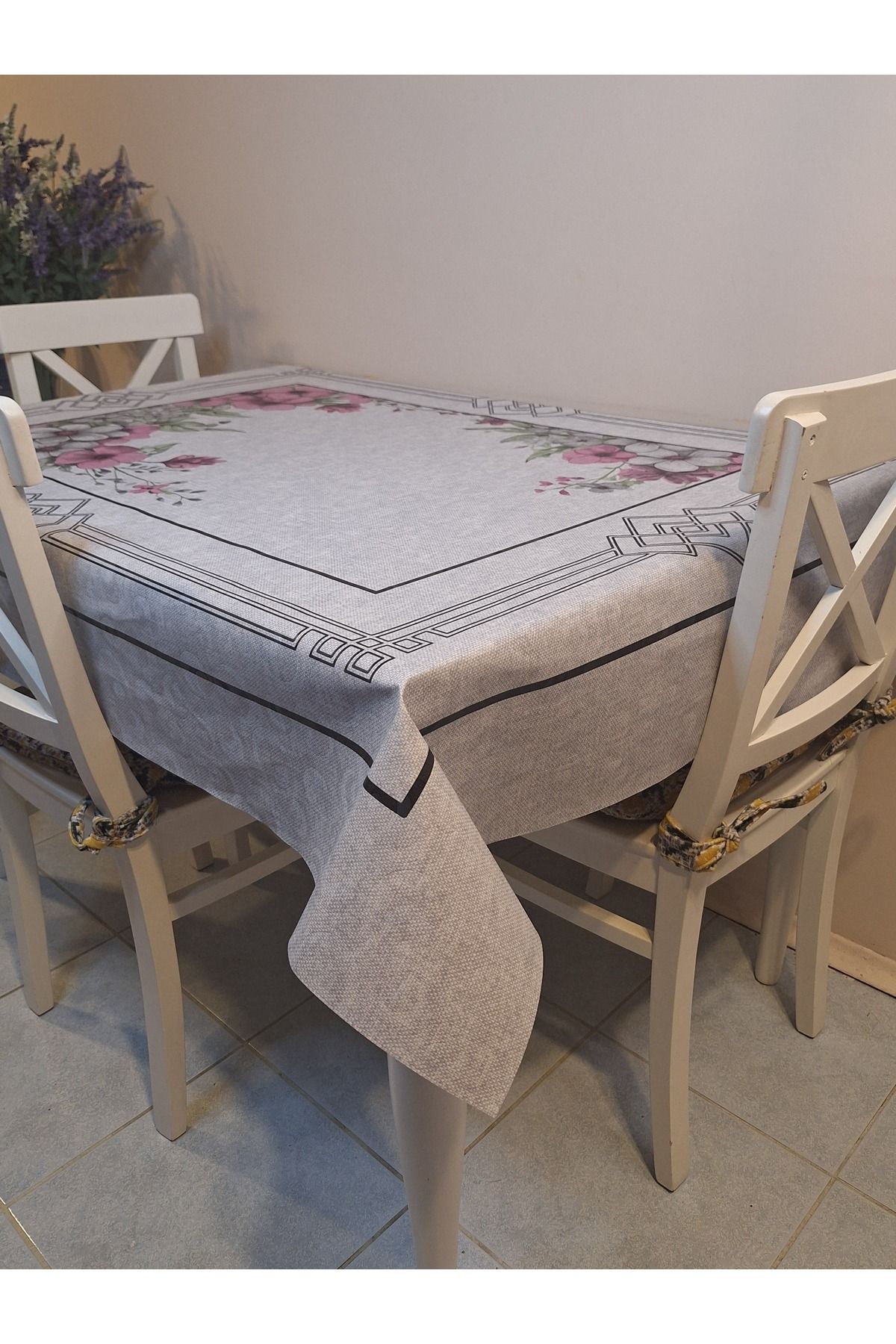 Başak Ev Tekstili DORA PANO Elyaf Tabanlı Pvc Muşamba - Desenli Silinebilir 120 X 155 Hazır Masa Örtüsü