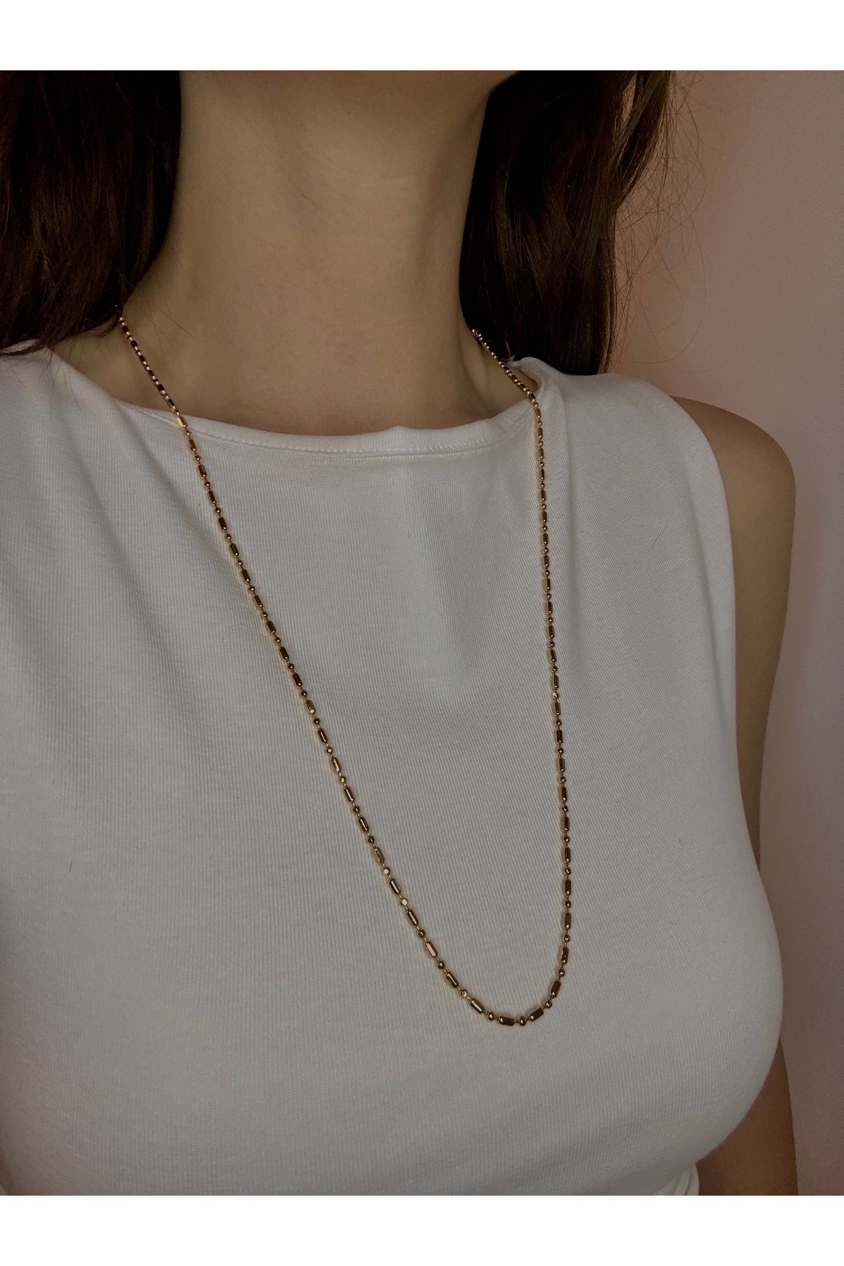 Butik 18k 70cm rose gold zincir