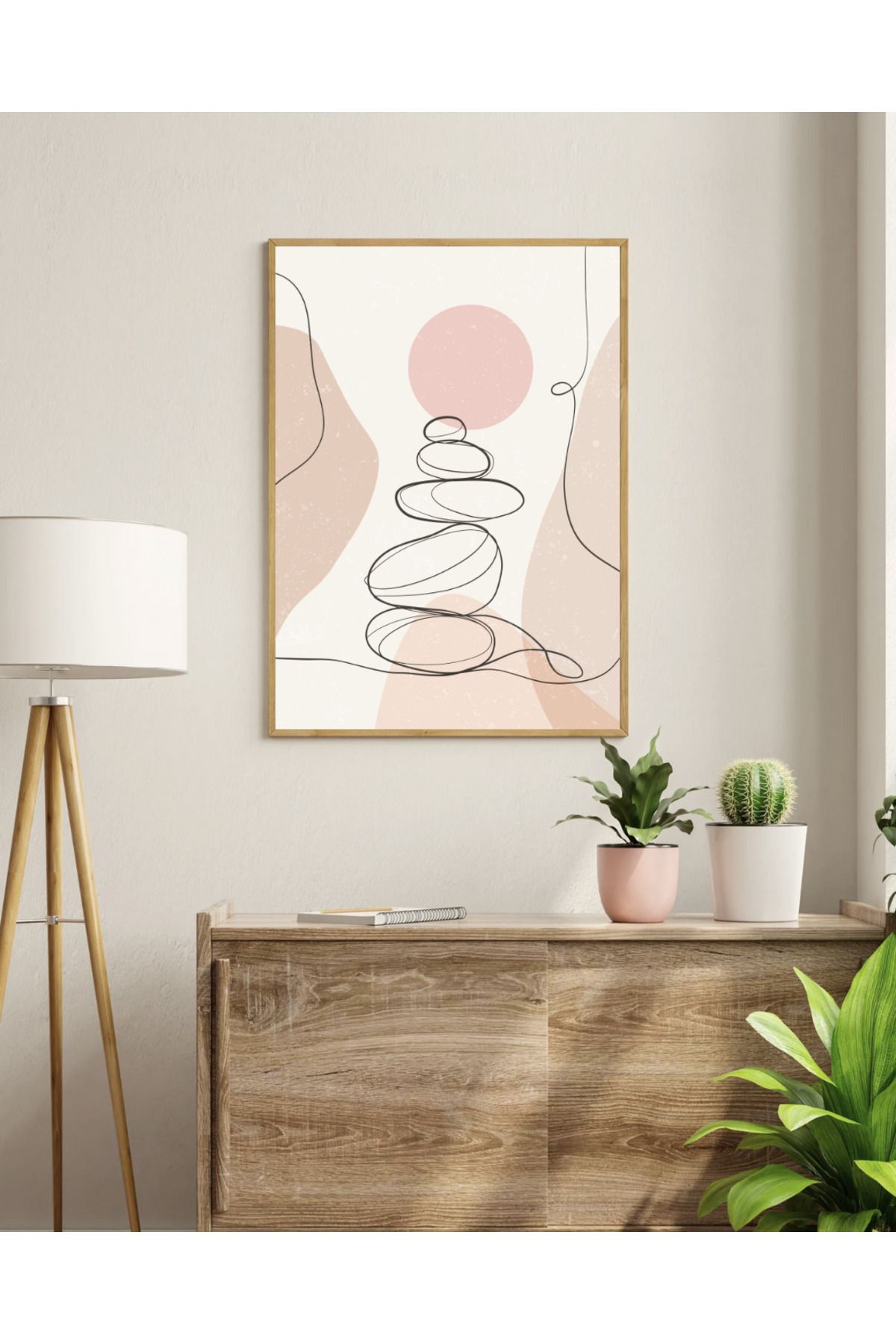 Tuba Decor Tek parça Ahşap Çerçeve Görünümlü MDF Tablo