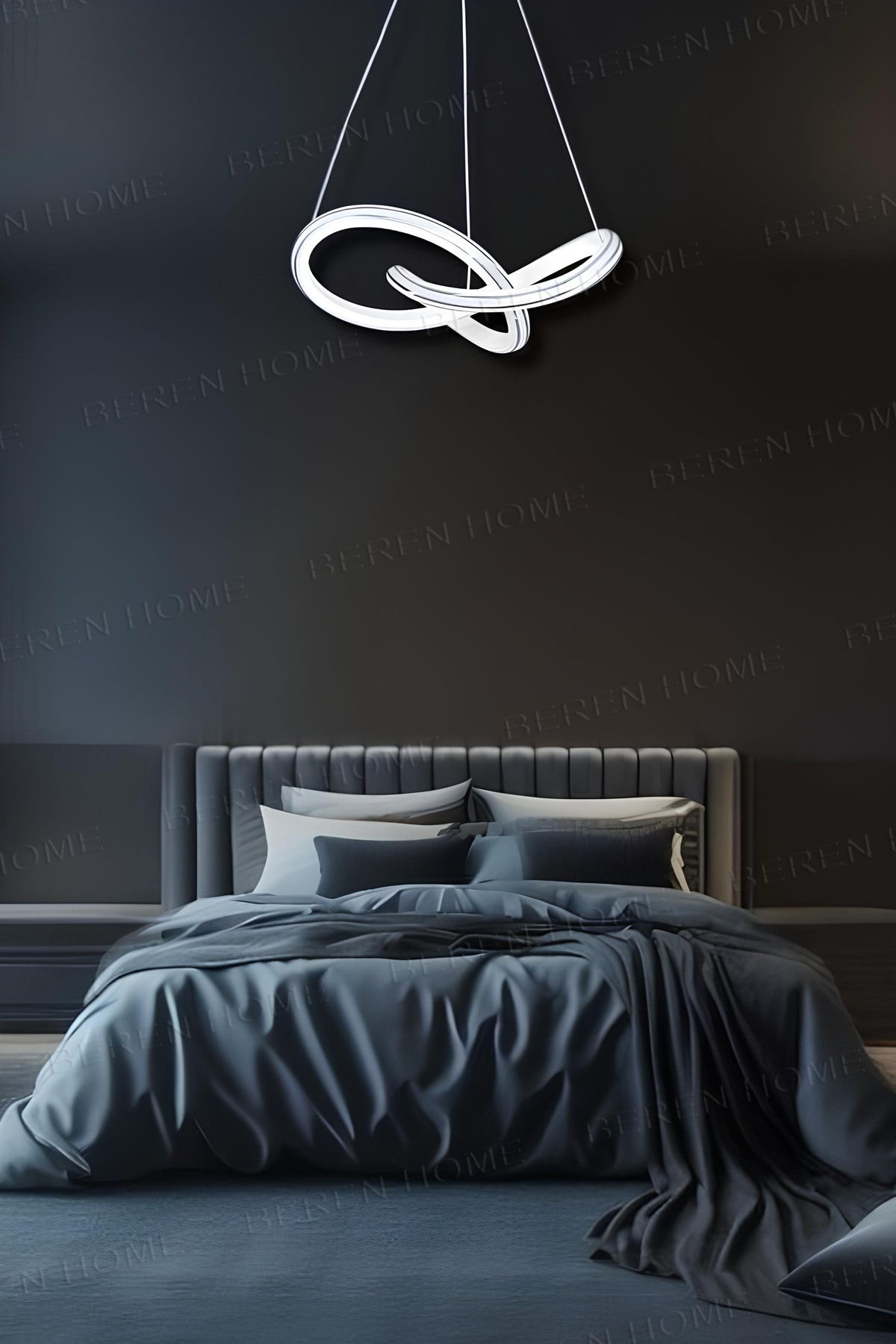 BEREN HOME Nadia White Chrome Tek Renk Modern Sarkıt Led Avize