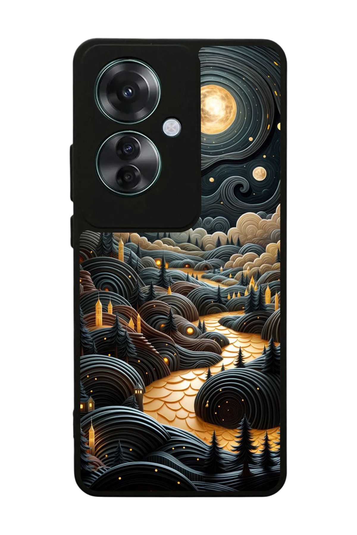 OPPO Reno 11F Uyumlu Mat Siyah Kılıf – Yumuşak Silikon, Koruyucu, Şok Emici Kapak