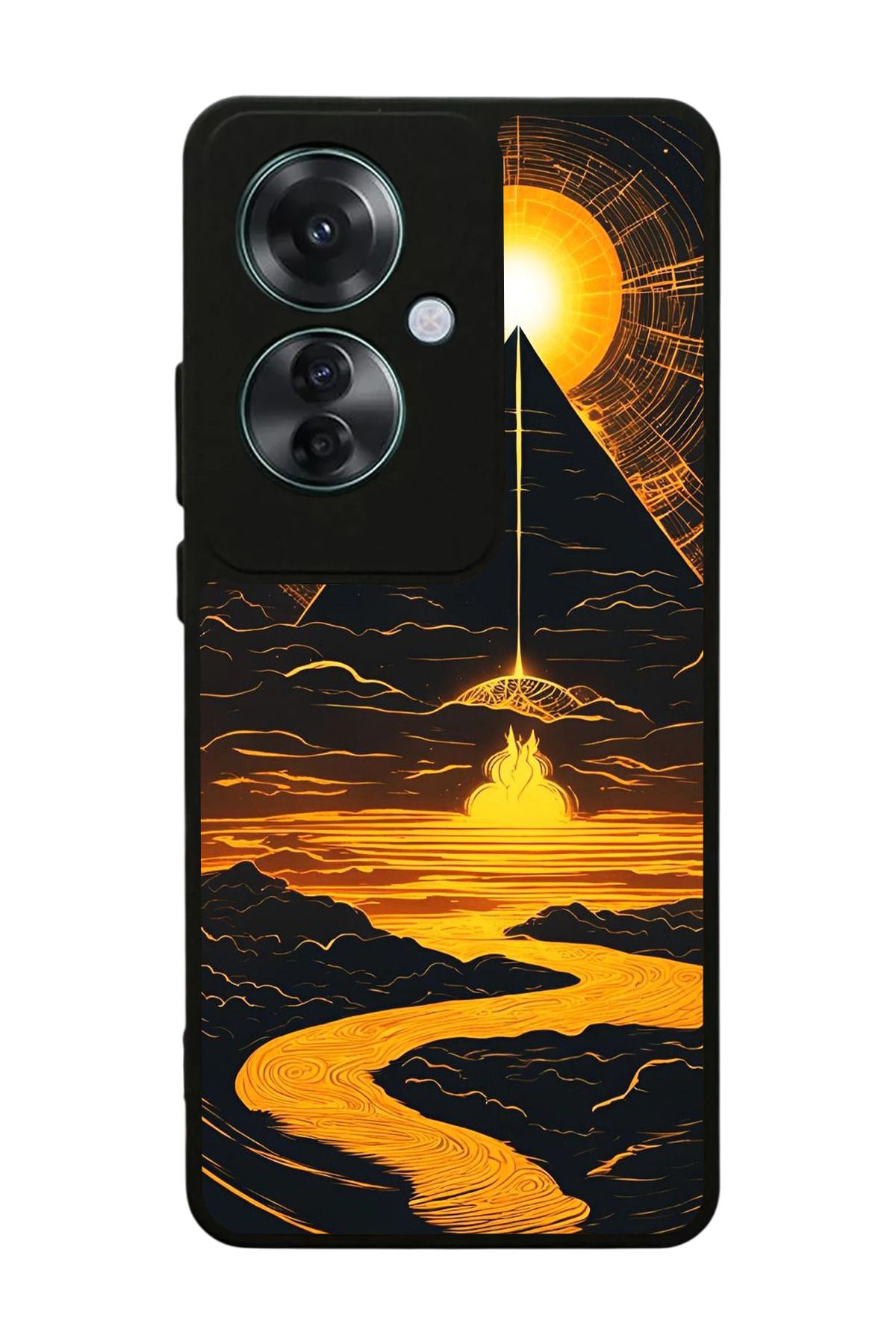 OPPO Reno 11F Uyumlu Mat Siyah Kılıf – Yumuşak Silikon, Koruyucu, Şok Emici Kapak