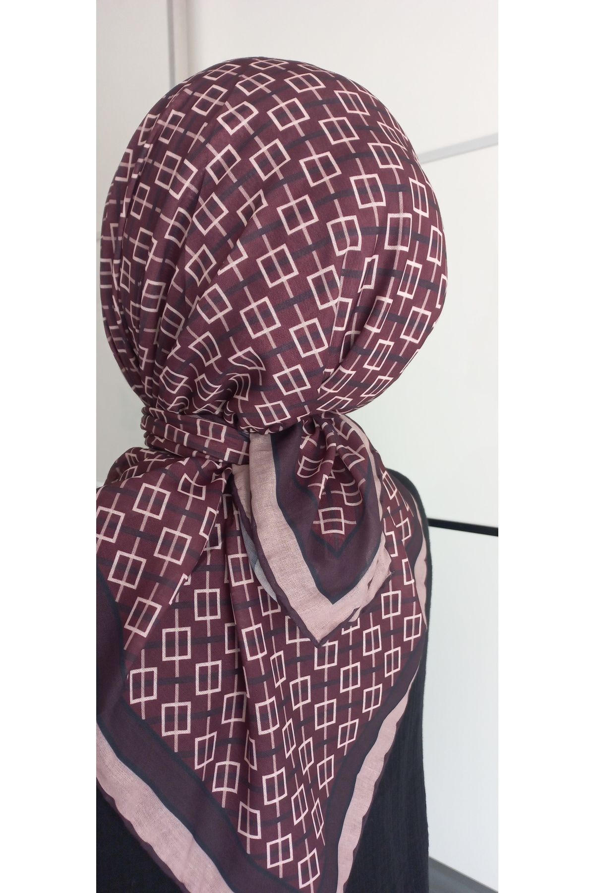 efruz SOFT EŞARP KUTU DESEN BORDO