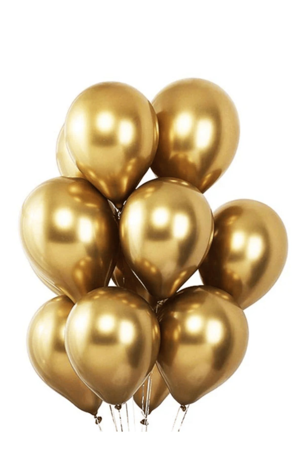 Mielibon 10’lu Krom Altın Balon Seti | Parlak 12 inç Metalik Balonlar | Parti & Dekoratif Süsleme
