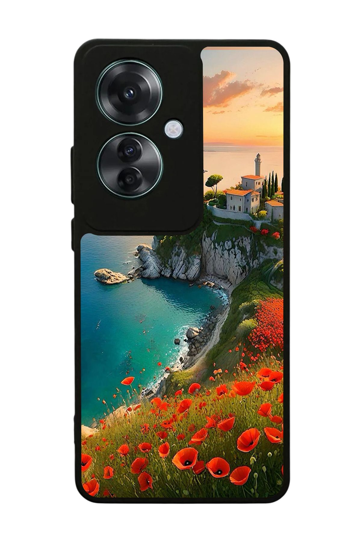 OPPO Reno 11F Uyumlu Mat Siyah Kılıf – Yumuşak Silikon, Koruyucu, Şok Emici Kapak