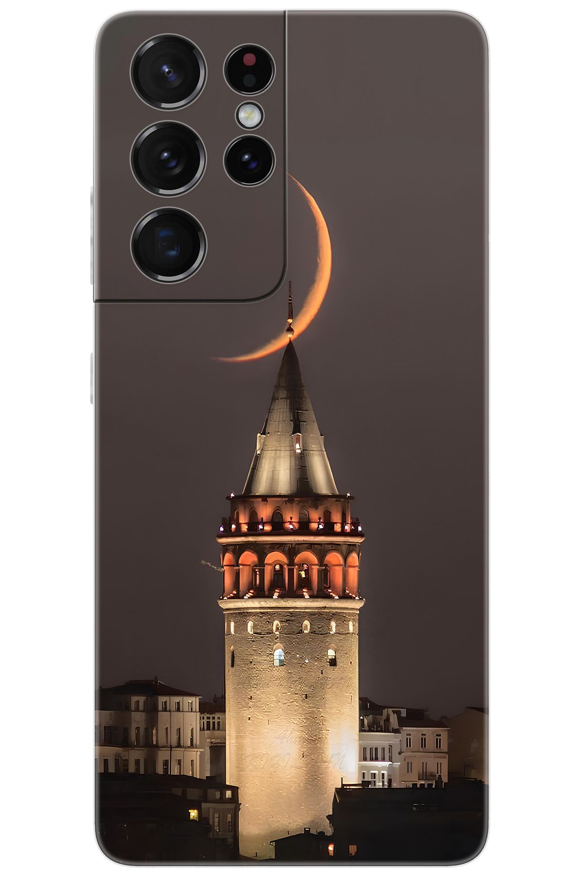 Ceppare Samsung Galaxy S21 ULTRA (SM-G998B) Uyumlu Kılıf Desen Baskı Silikon Galata Kulesi STK673 CP-C7Xpeq6