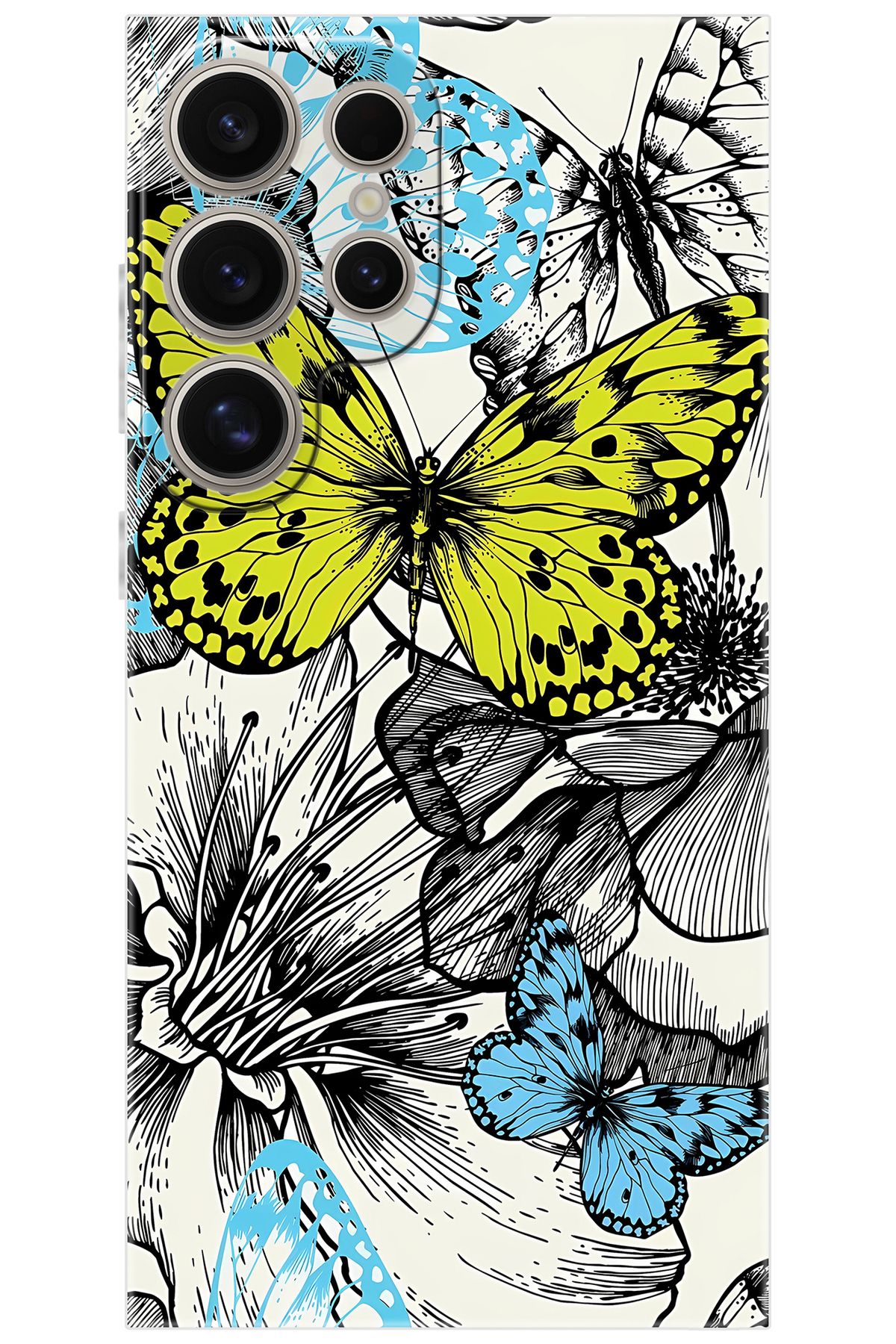 Ceppare Samsung Galaxy S24 ULTRA (SM-S928B) Uyumlu Kılıf Desen Baskılı Silikon Kelebek STK:647 CP-q5buCEP