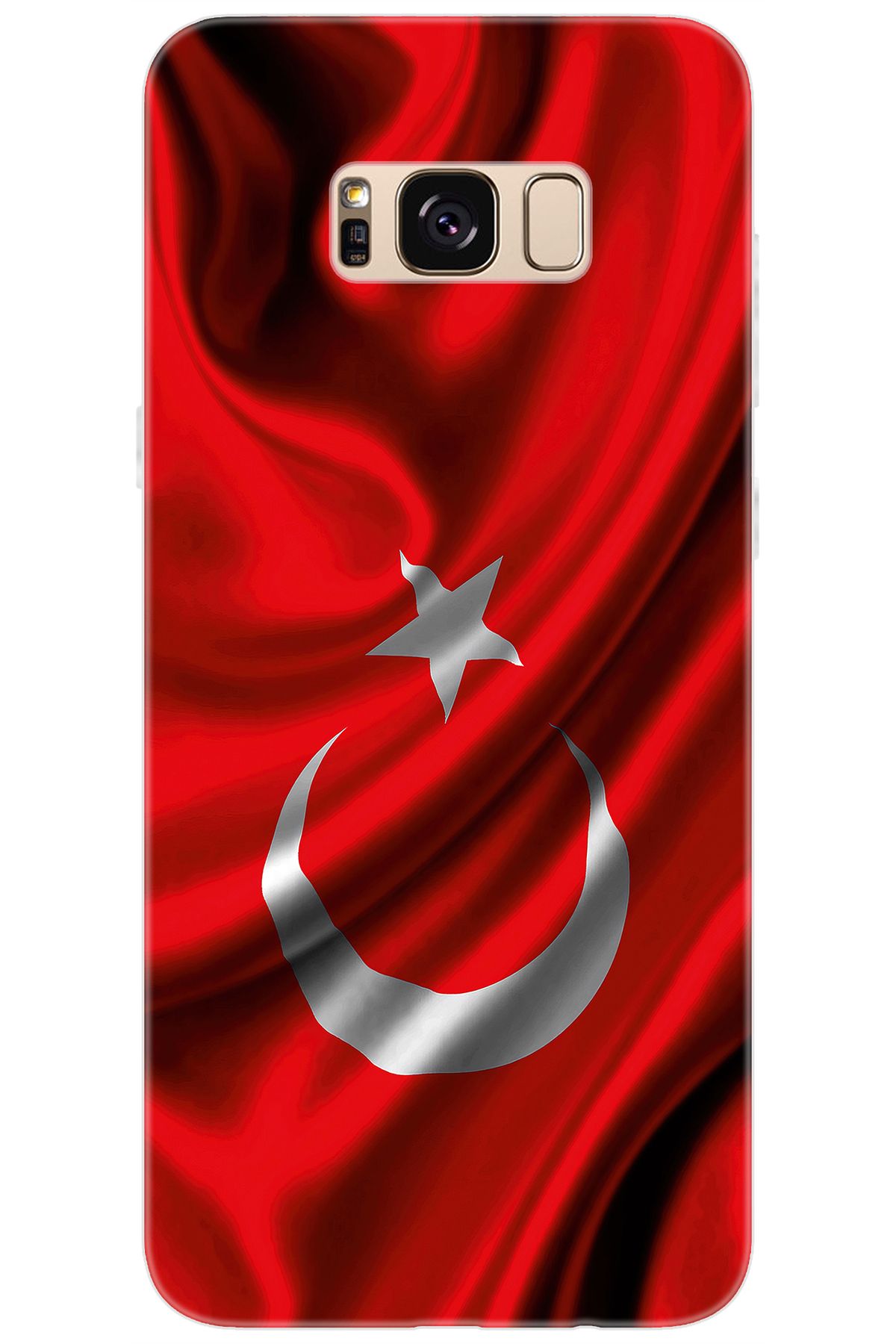 Ceppare Samsung Galaxy S8 PLUS (SM-G955F) Uyumlu Kılıf Silikon Dalgalı Türk Bayrağı STK:369 CP-b1CIByK