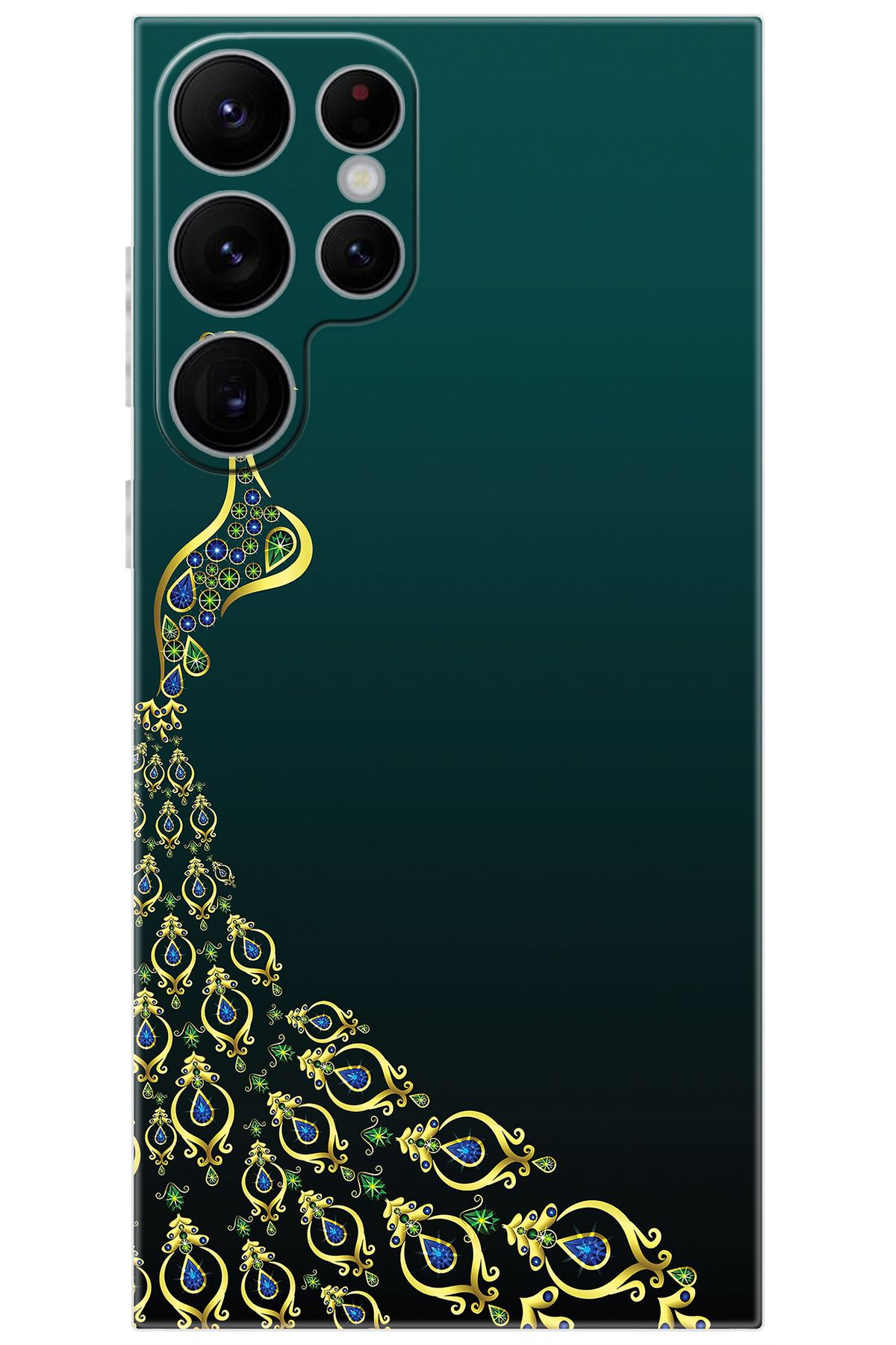 Ceppare Samsung Galaxy S22 ULTRA (SM-S908E) Uyumlu Kılıf Desen Baskılı Silikon Tavus Kuşu STK:540 CP-lY7bVro
