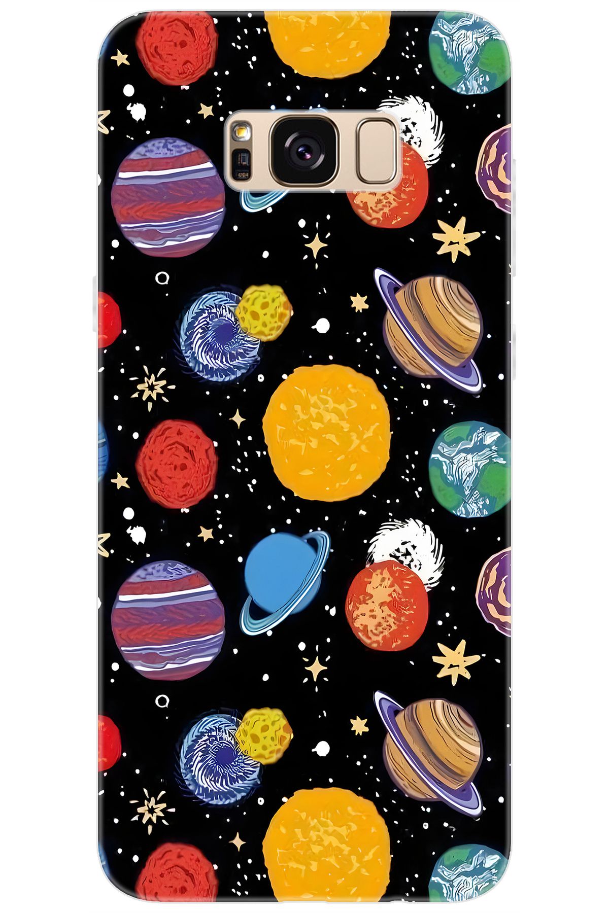 Ceppare Samsung Galaxy S8 PLUS (SM-G955F) Uyumlu Kılıf Desen Baskılı Silikon Gezegenler STK:686 CP-STyY3y5