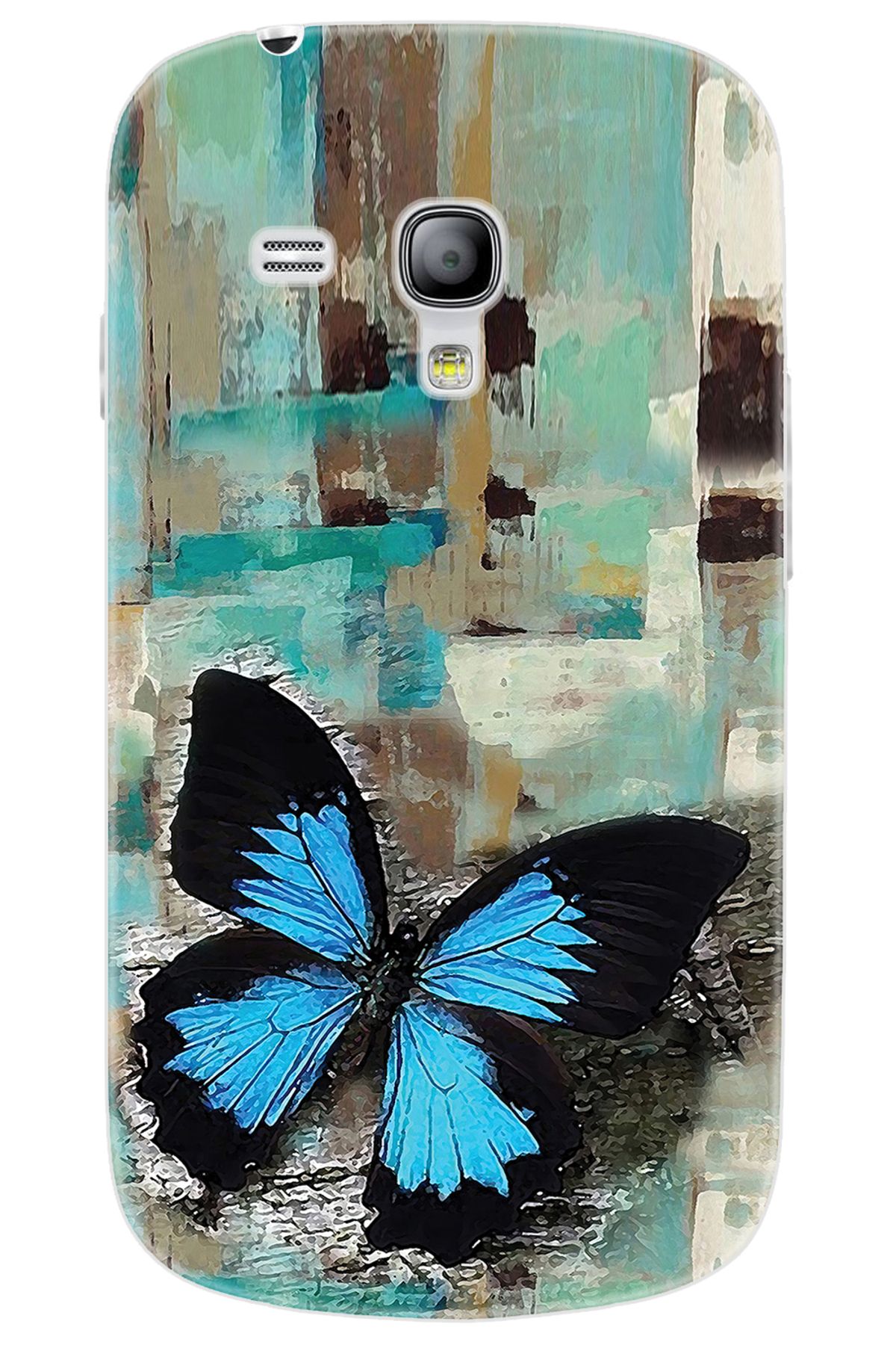 Ceppare Samsung Galaxy S3 Mini (GT-I8190) Uyumlu Kılıf Desen Baskı Silikon Kelebek Resim STK:549 CP-GHFDCRF