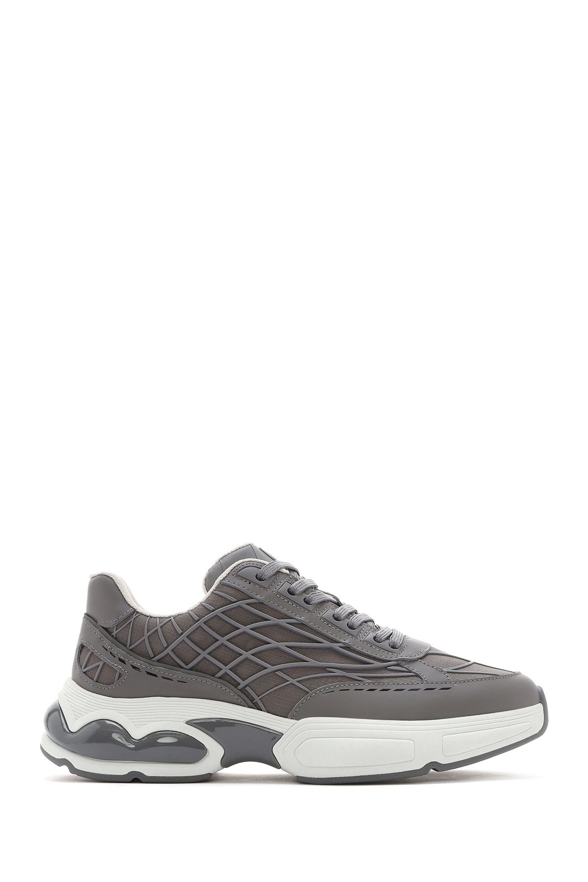 Derimod Erkek Gri Bağcıklı Kalın Tabanlı Kumaş Sneaker 25SFD69416F