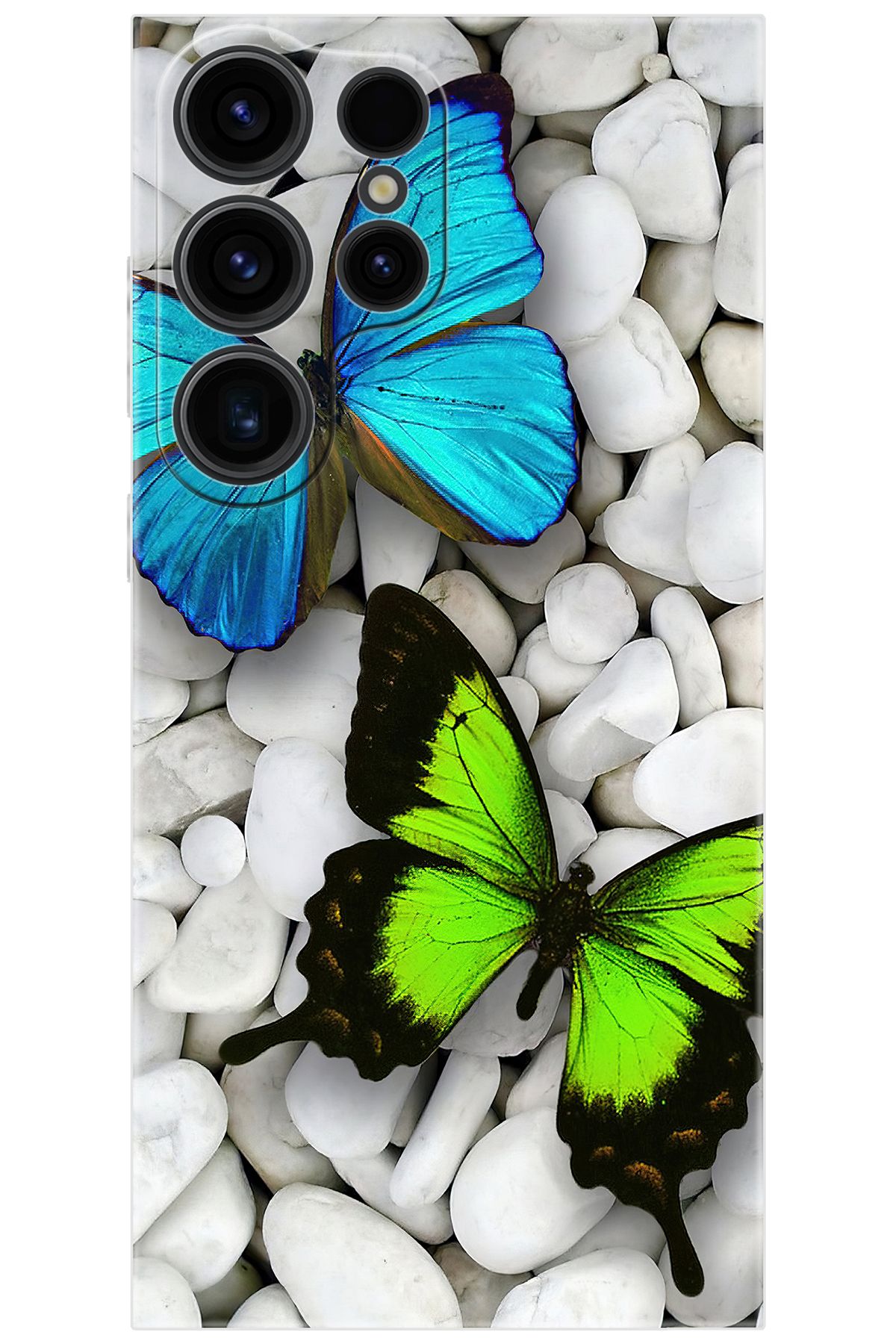 Ceppare Samsung Galaxy S23 ULTRA (SM-S918B) Uyumlu Kılıf Desen Baskılı Silikon Kelebekler STK:148 CP-HRNnkVs
